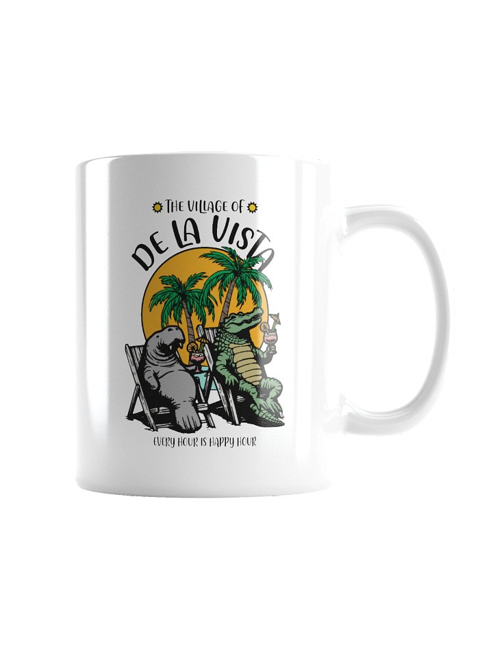 The Village of De La Vista TV Florida USA Fun Manatee Alligator Design Coffee Mug product image (6)