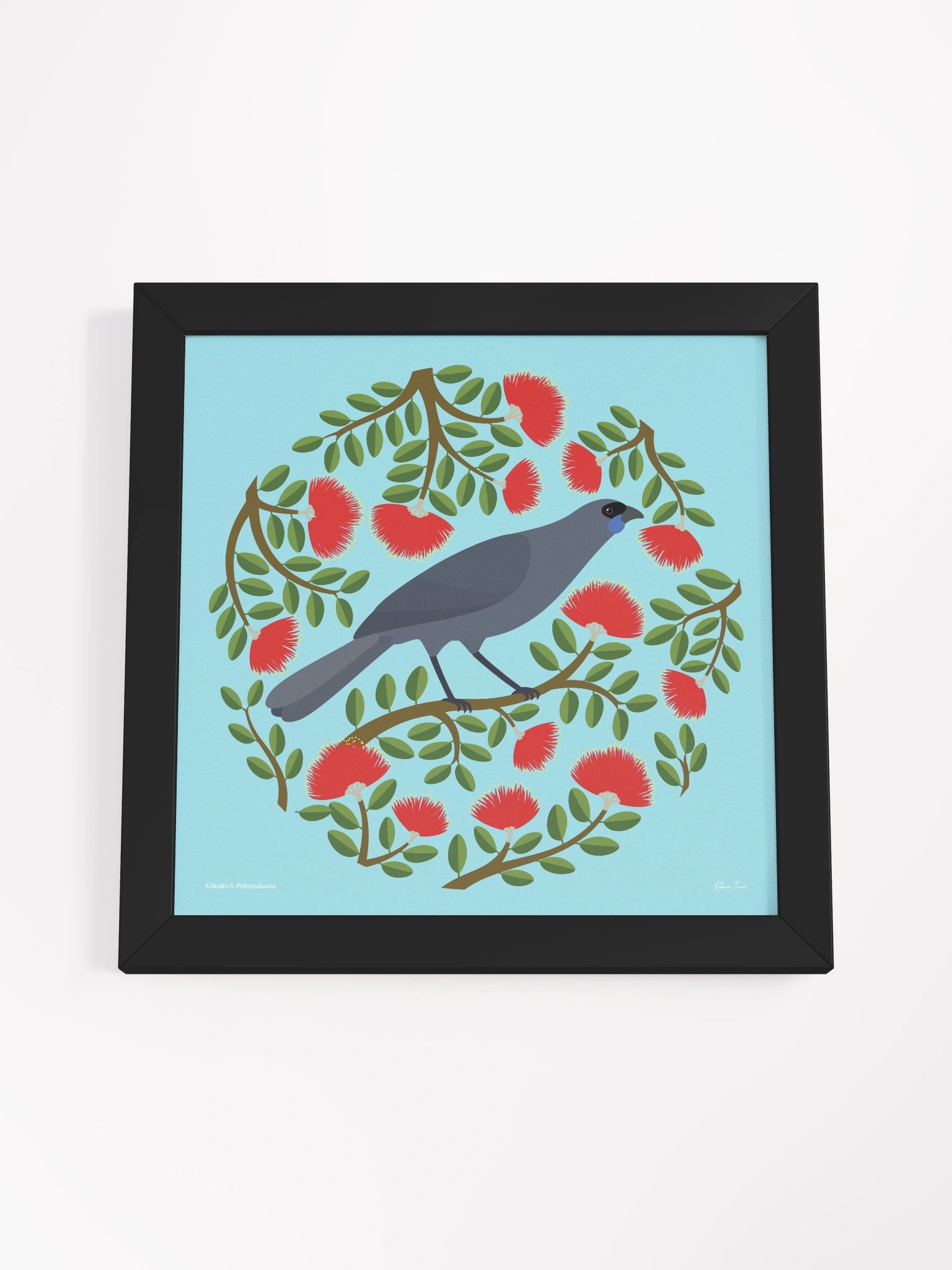 Kōkako in Pōhutukawa Framed Wall Art product image (4)