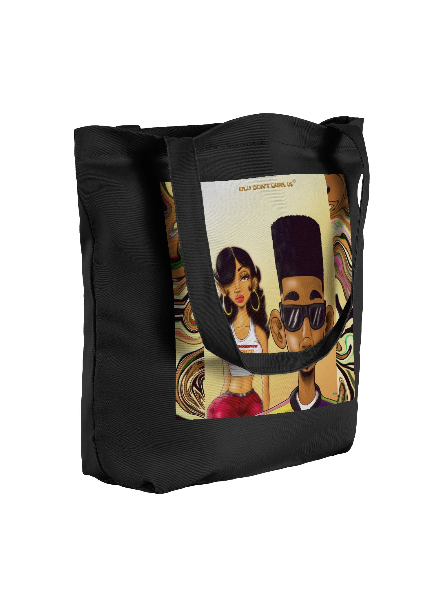 DLU DON’T LABEL US® Frequency Swirl Eco Tote Bag product image (4)