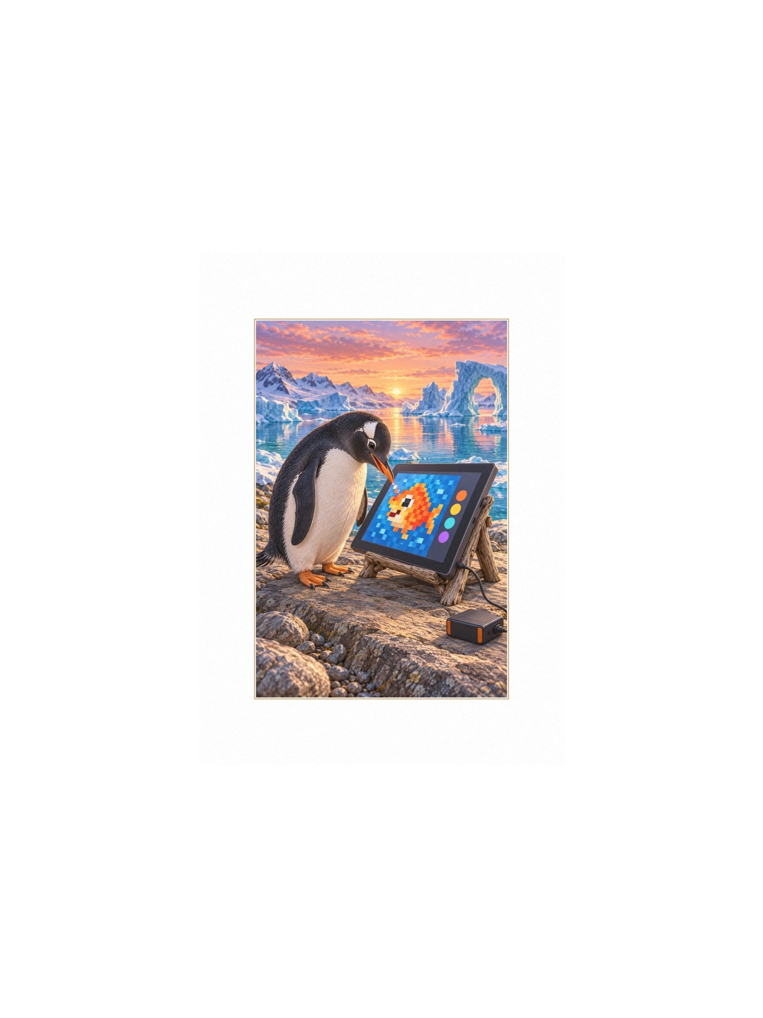 Pebble Pixels Small Art Print product image (1)
