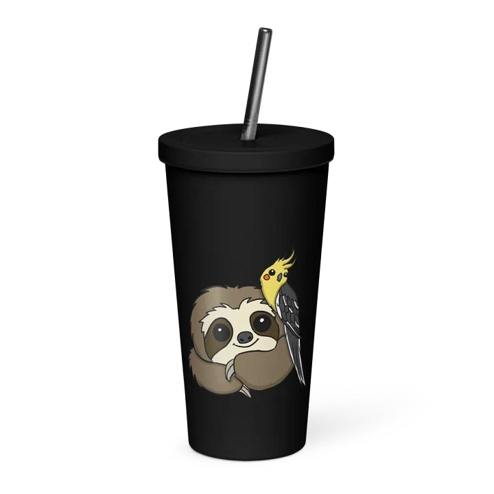 Insulated Tumbler with a Straw - Cockatiel product image (1)