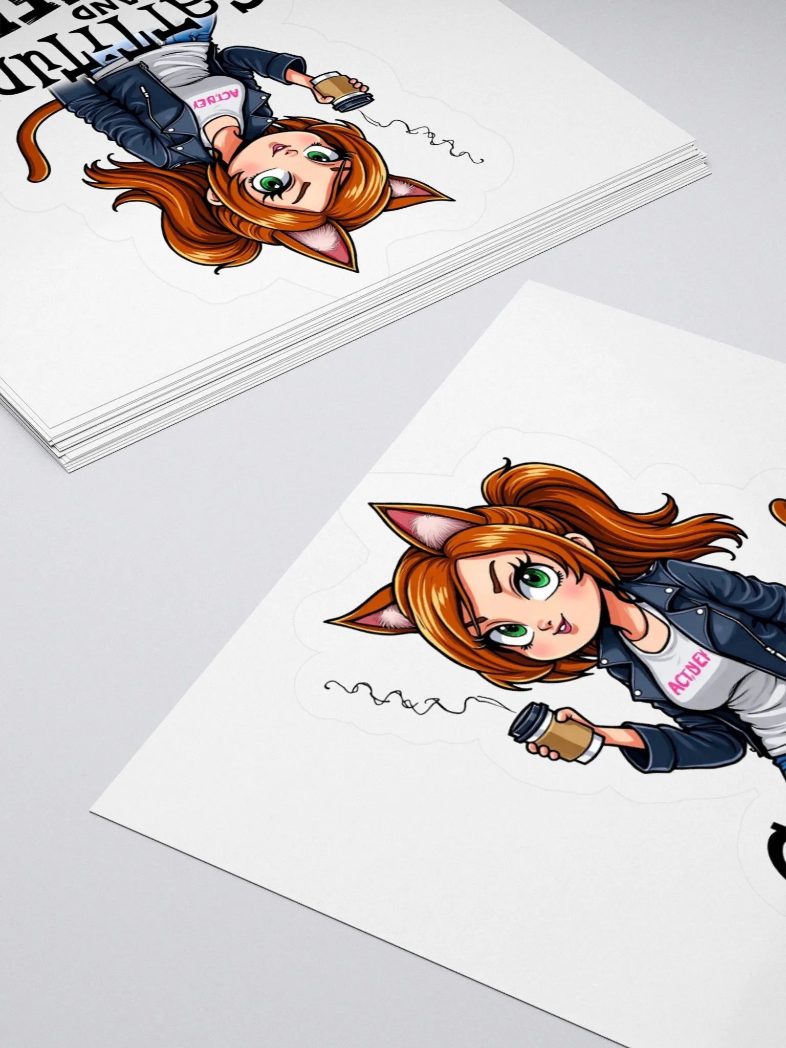 Cat-Titude and Coffee Kiss Cut Stickers product image (12)