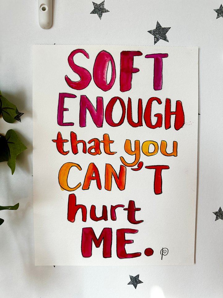 'soft enough' original painting from 'poetry f*cks' product image (1)