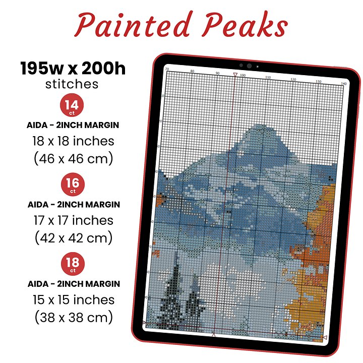 Painted Peaks Cross Stitch Pattern product image (2)
