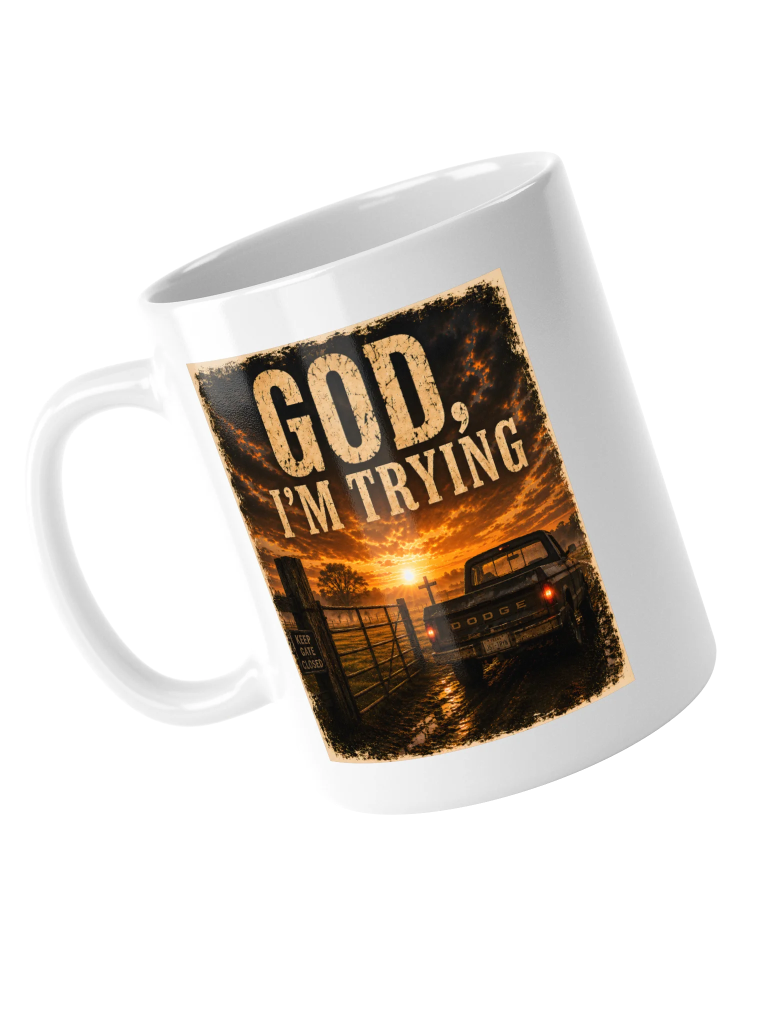 God, I'm Trying 11 oz Coffee Mug product image (5)