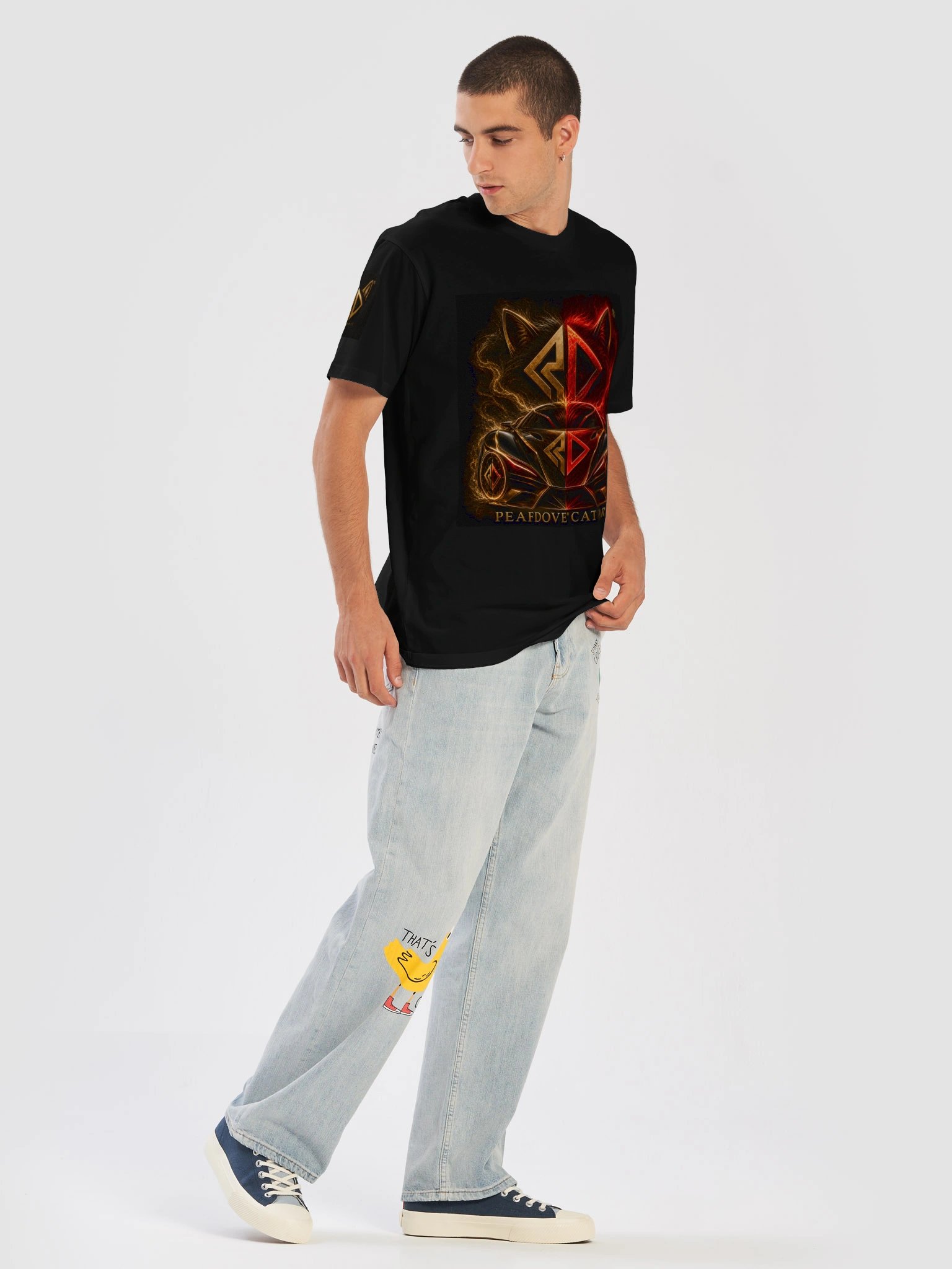 PEAFDOVE® CAT CAR SIGNAL — Black Shirt product image (4)