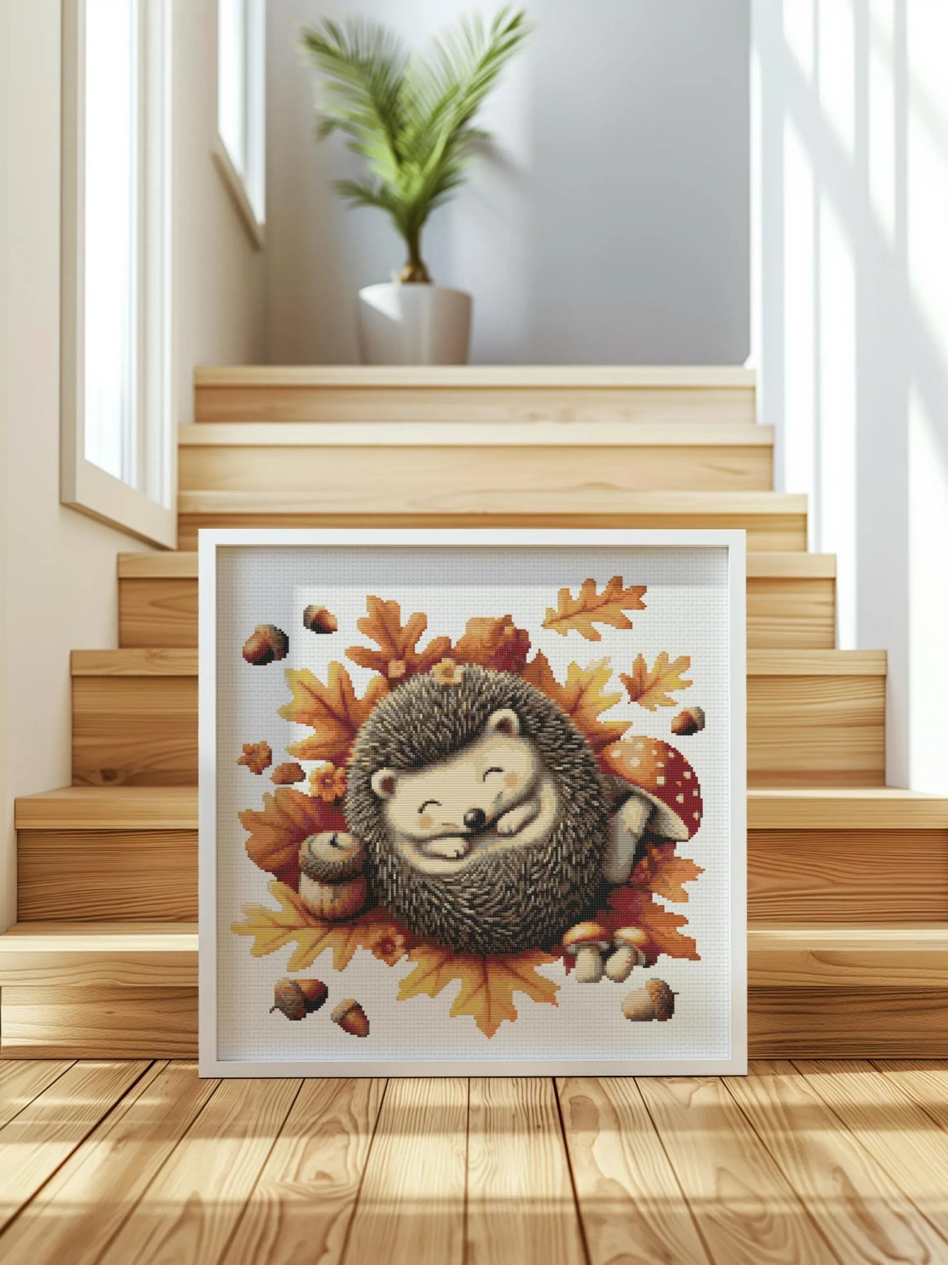 Autumn Hedgehog Cross Stitch Pattern product image (5)