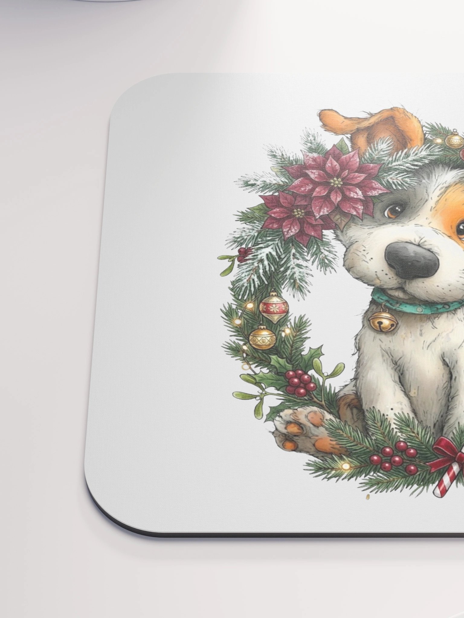 Christmas Dog & Cat Wreath Mouse Pad product image (6)