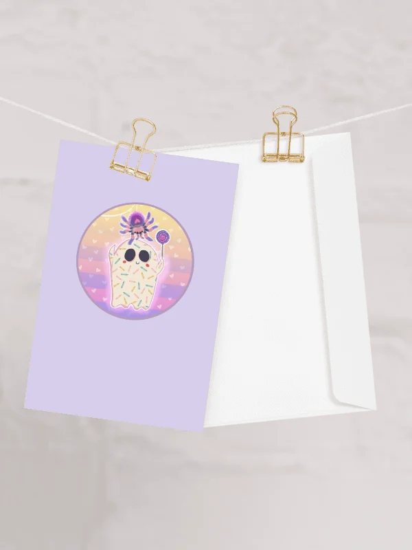 Pastel Little Ghost & the Pet Spider #2 - Greeting Card product image (3)