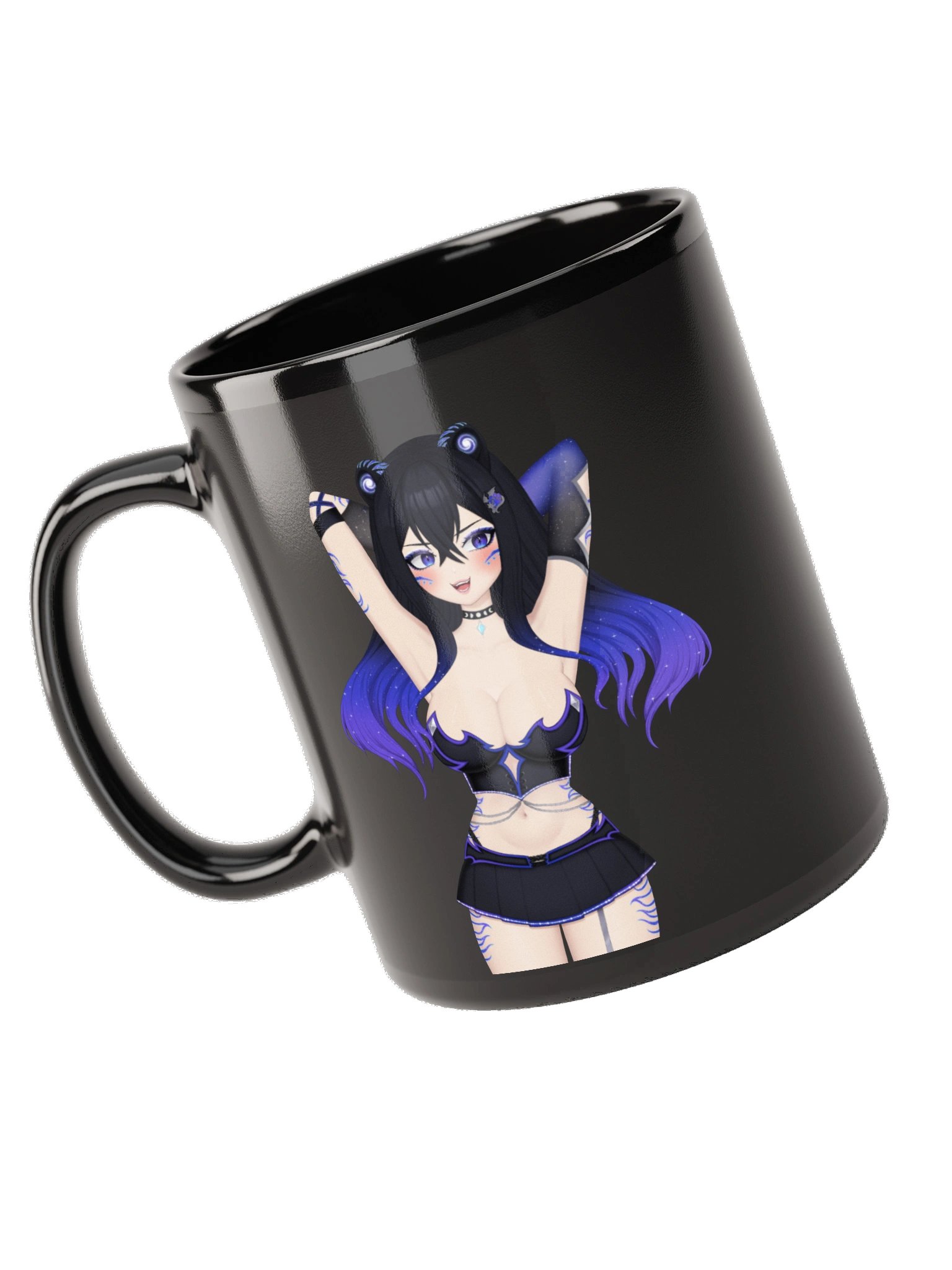 Arms Up - Cold and Hot | Black Glossy Mug product image (5)