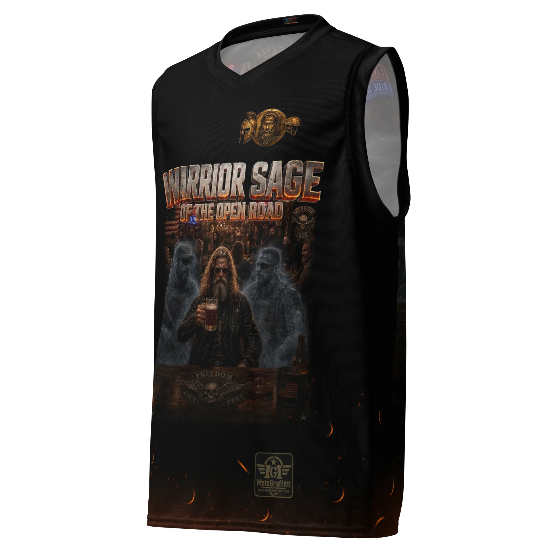 MötoGraffitti "Freedom Ain't Free" Sleeveless Moisture Wicking Riding Tee product image (1)