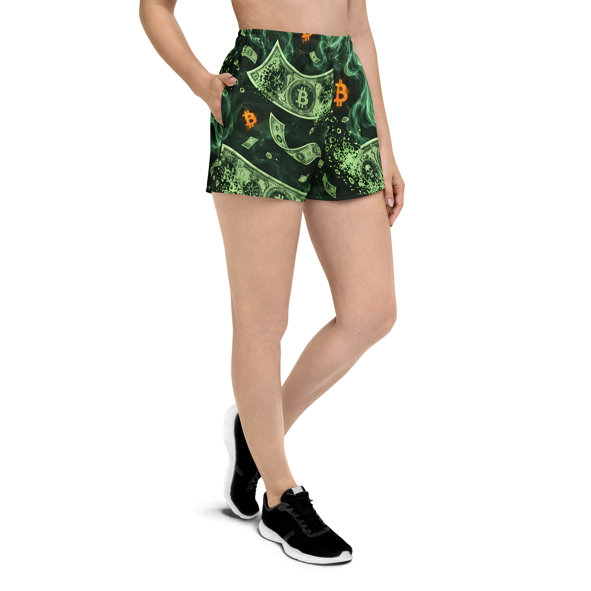 Ghost of Fiat — Bitcoin Halloween Athletic Shorts product image (3)