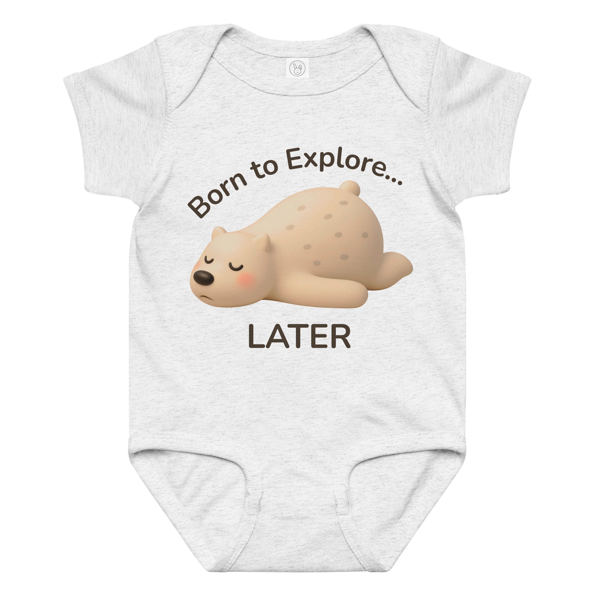 Born to Explore… Later | Sleeping Bear Baby Onesie product image (1)