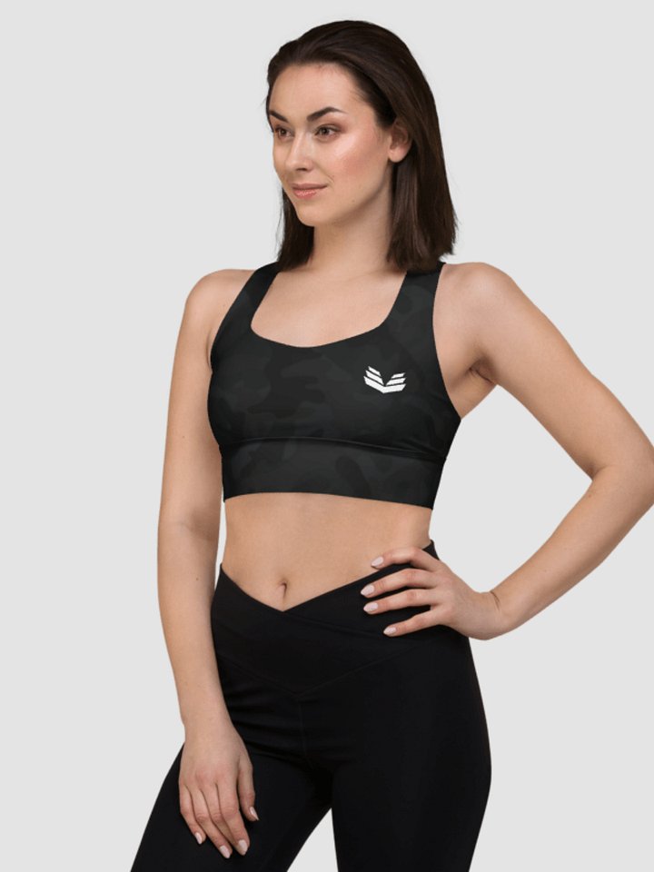 Longline Sports Bra - Black Camo product image (2)