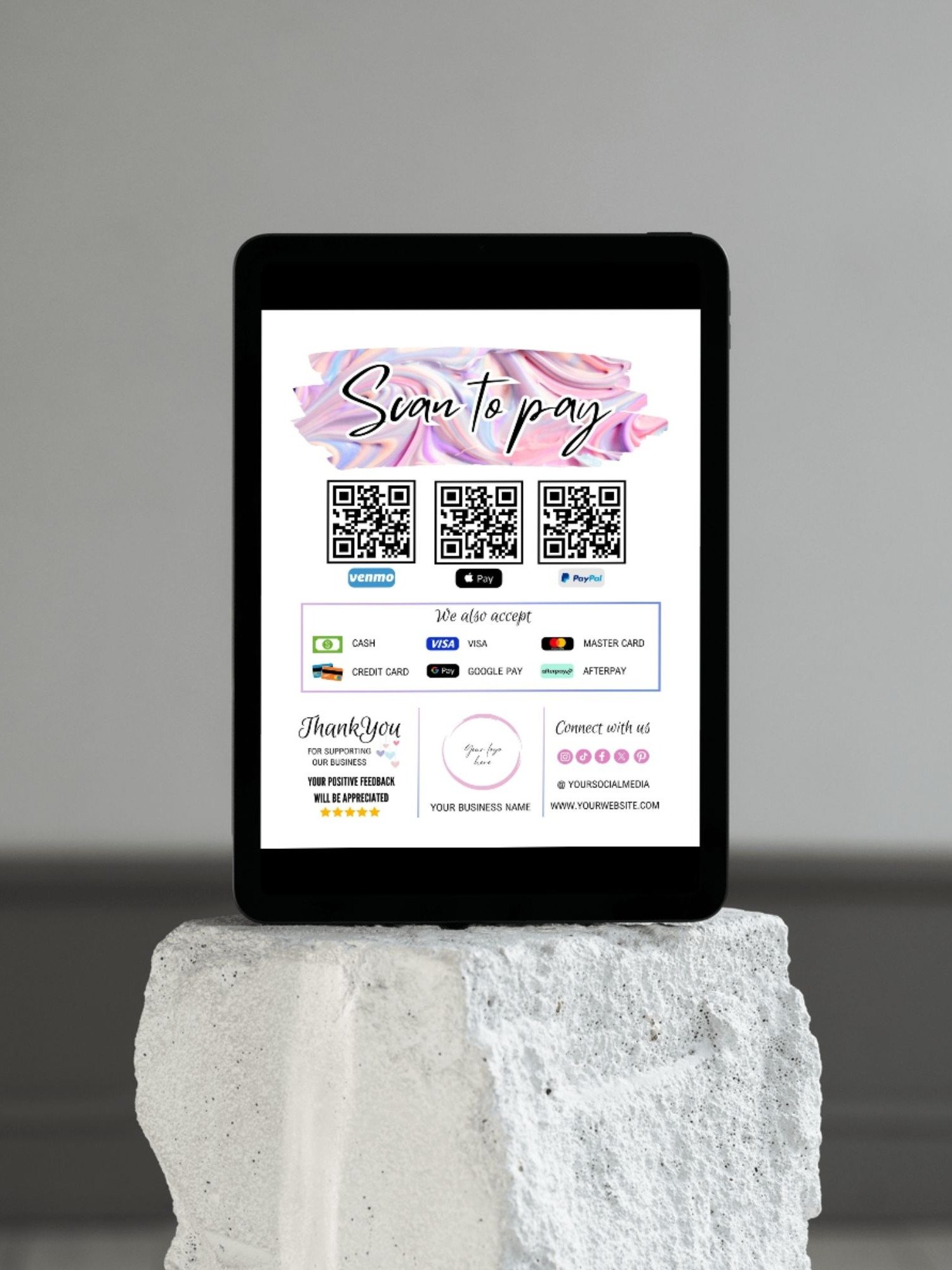 Emily - Scan To Pay QR Code Sign Template product image (2)