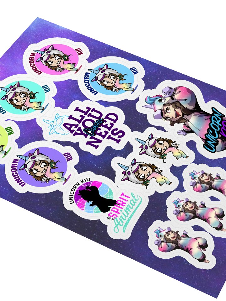 Unicorn Kid Sticker Sheet product image (1)
