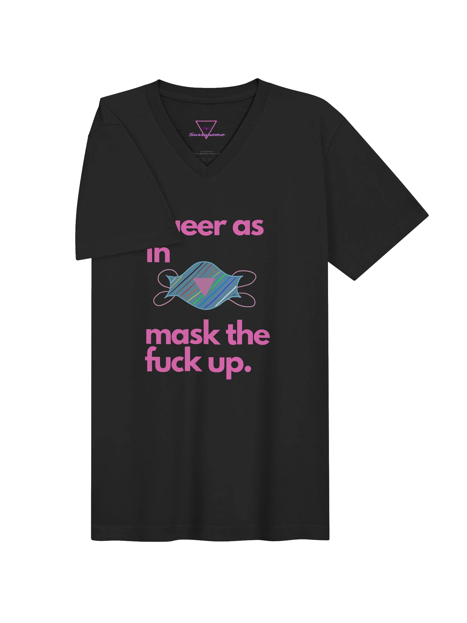 Queer As In Mask TF Up v-neck tee product image (11)