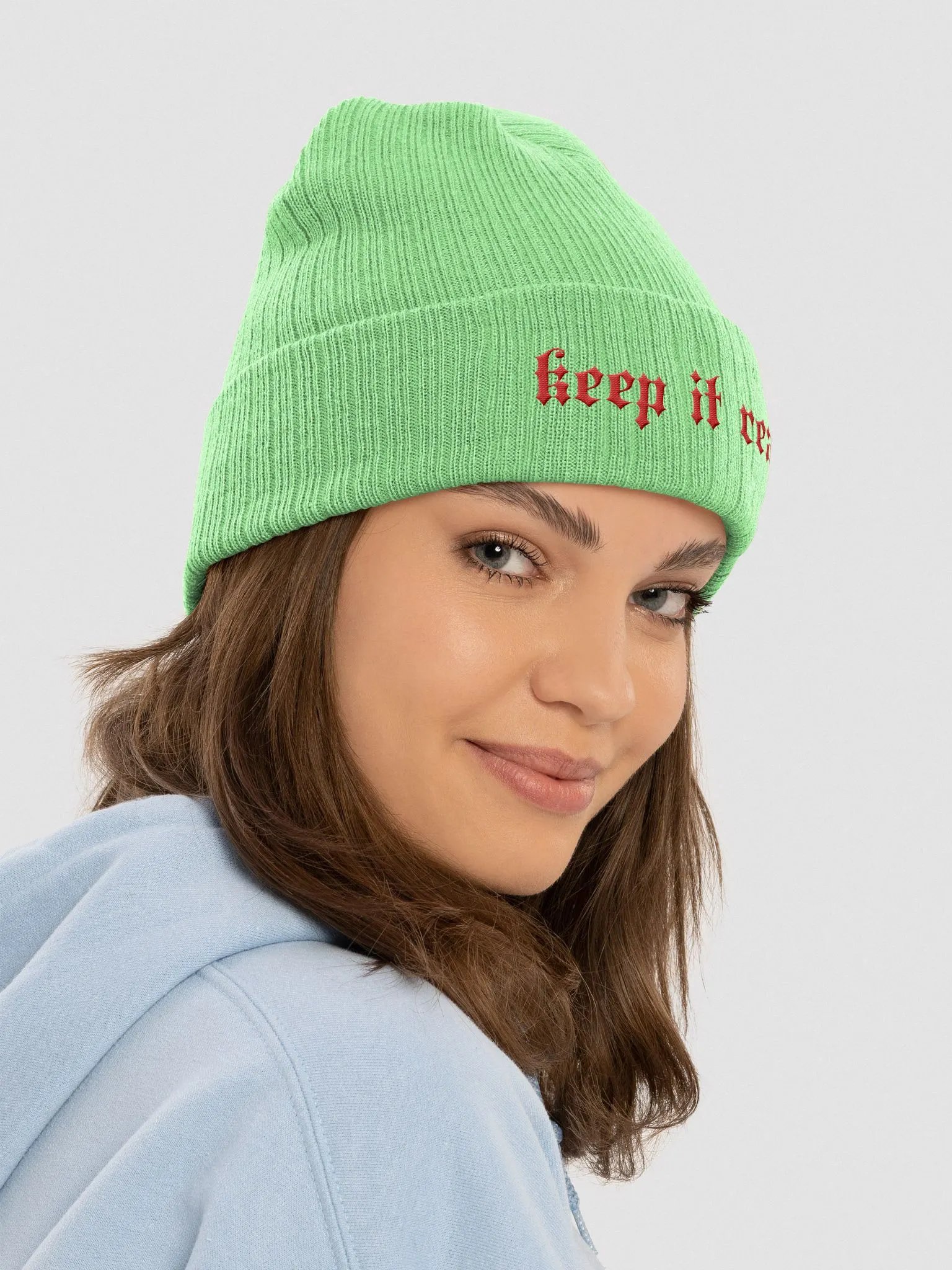Realistic Red Gothic Knit Beanie product image (38)