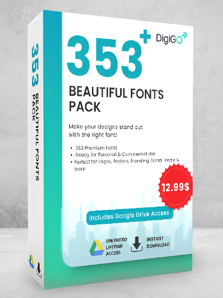 353 Beautiful Fonts Pack – Premium Fonts for Designers & Creators product image (1)