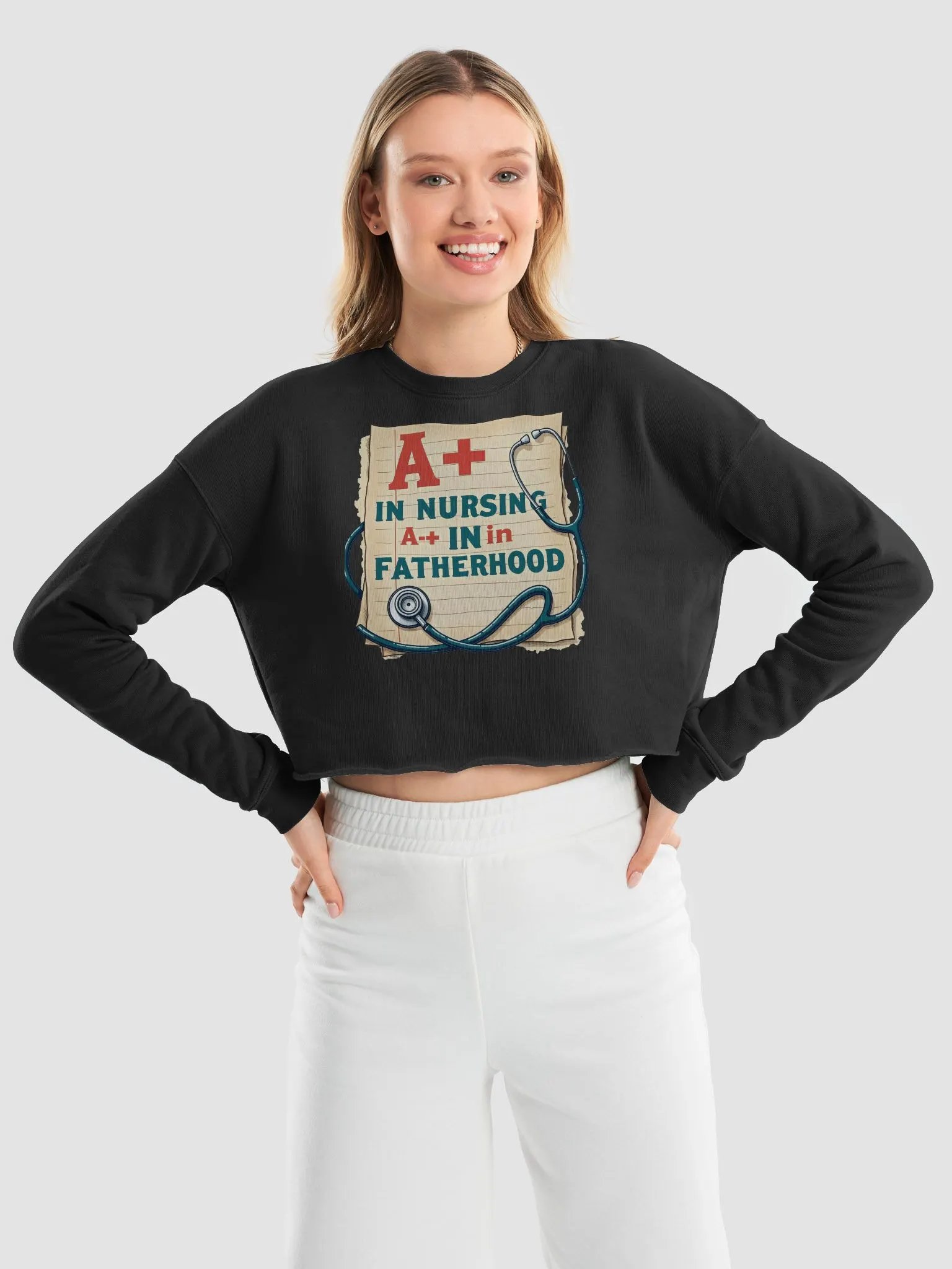 A+ Nursing and Fatherhood Crop Sweatshirt product image (26)