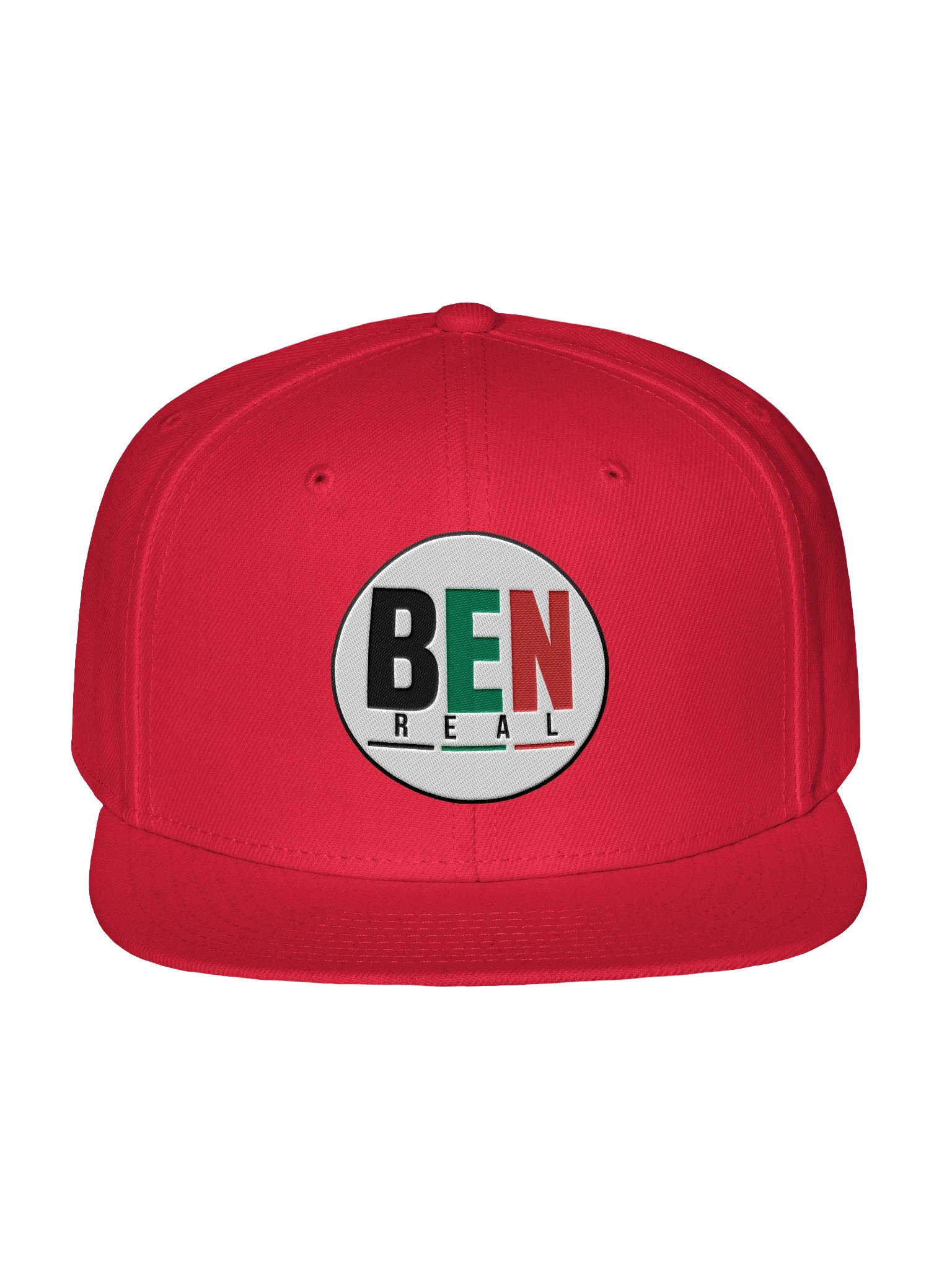 Red BEN Circle Logo Snapback Hat product image (1)