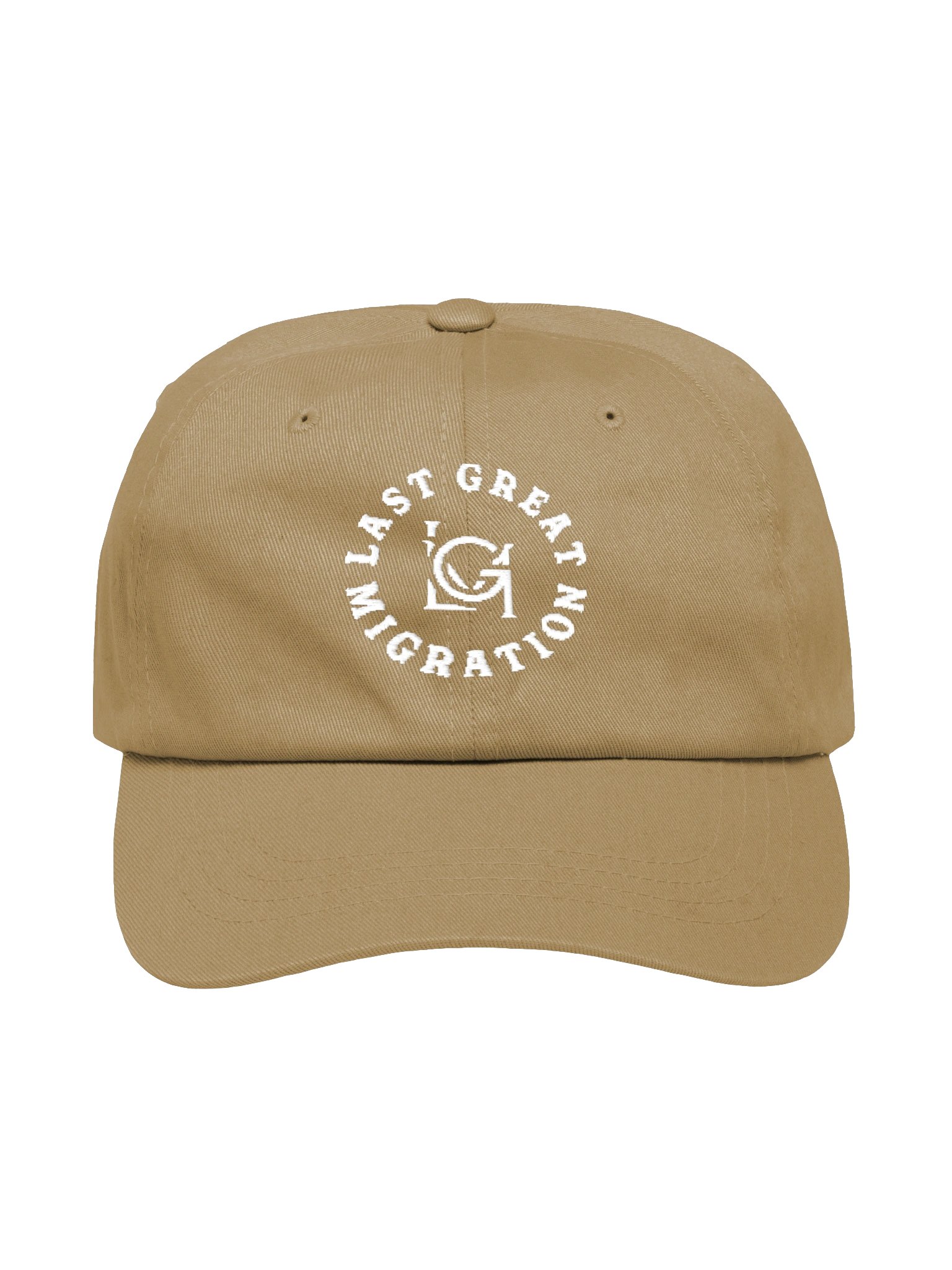 The Round Dad Hat (Khaki, White Logo) product image (1)