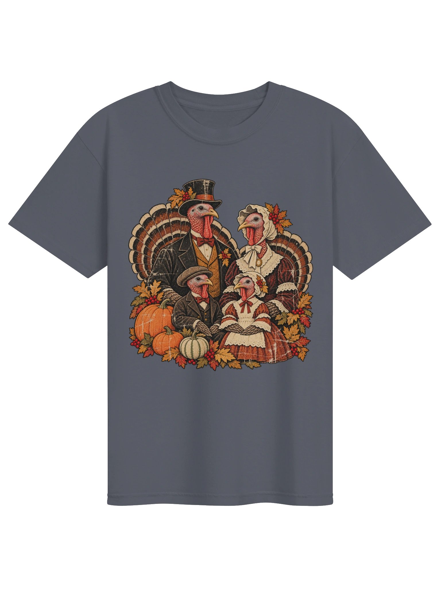 The Thanksgiving Family Portrait – Vintage Turkey T-Shirt product image (9)