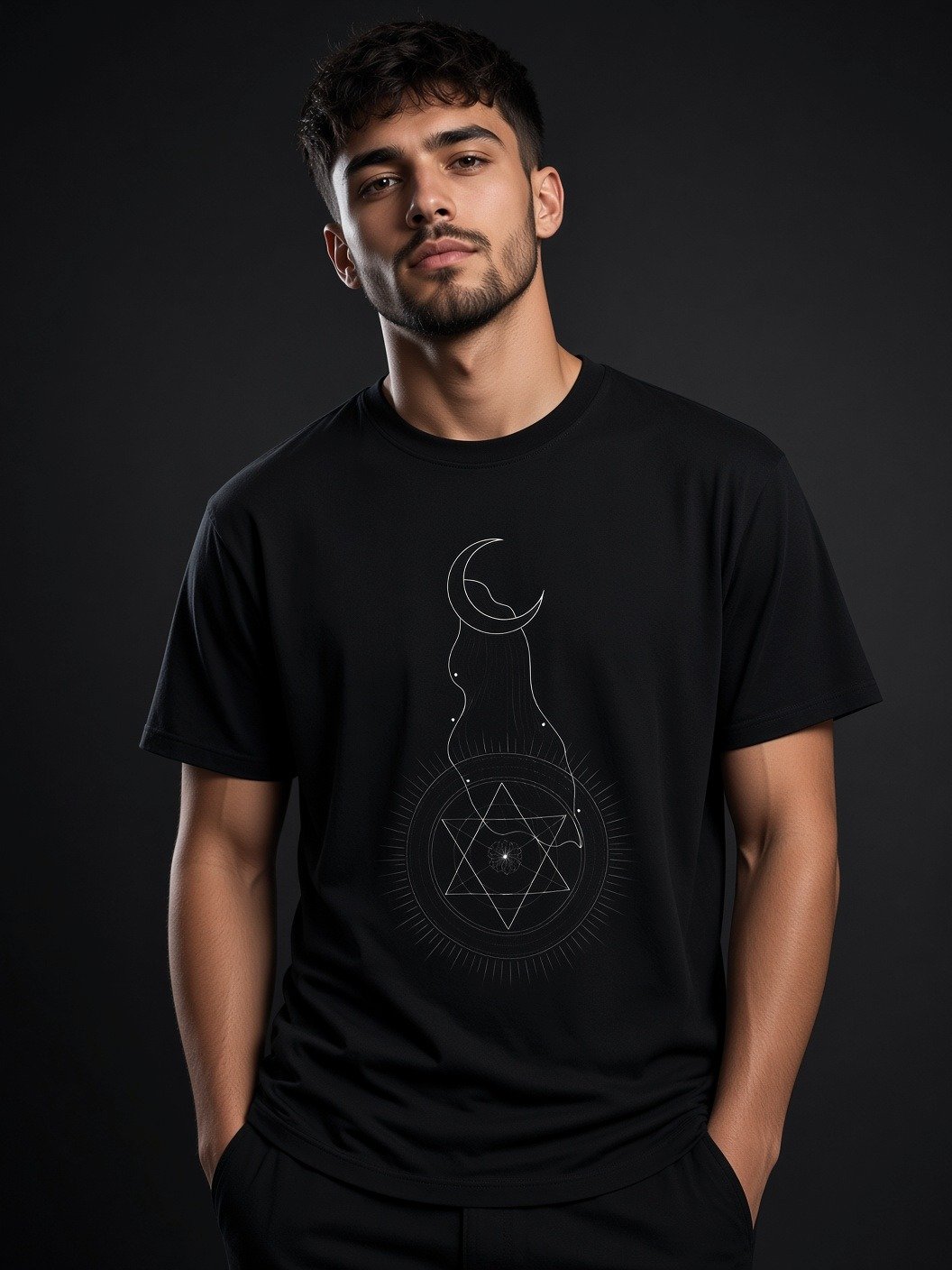 The Astral Howl // Celestial Wolf Heavyweight Tee product image (2)