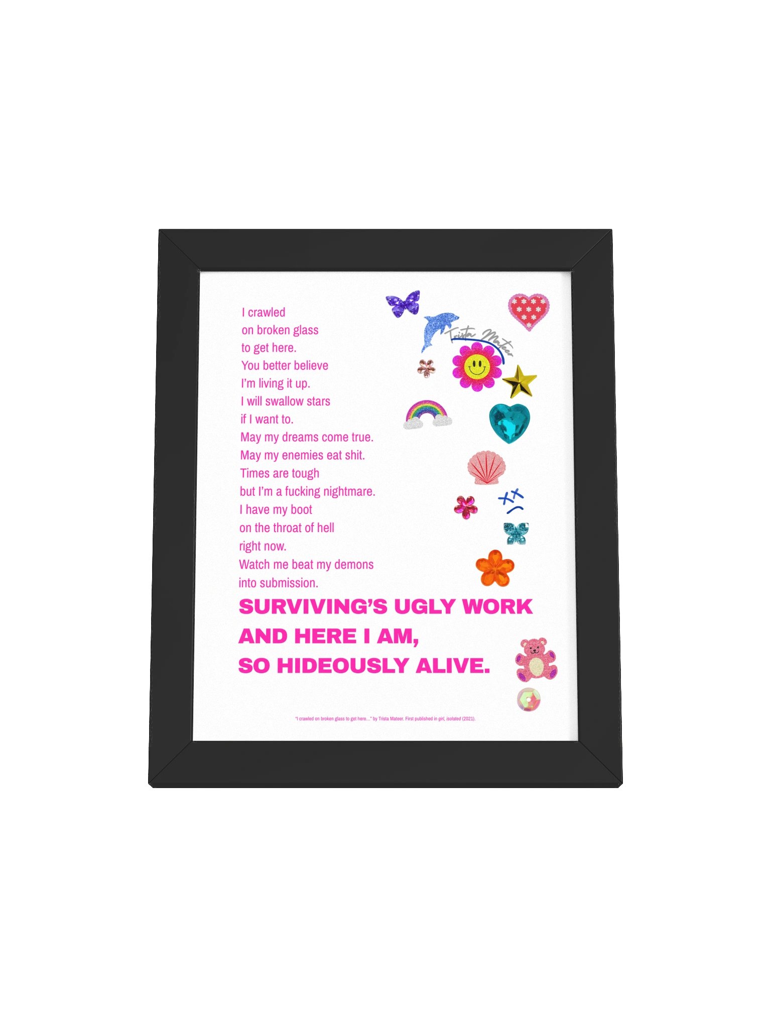 Framed Hideously Alive Print in Pop Pink product image (1)