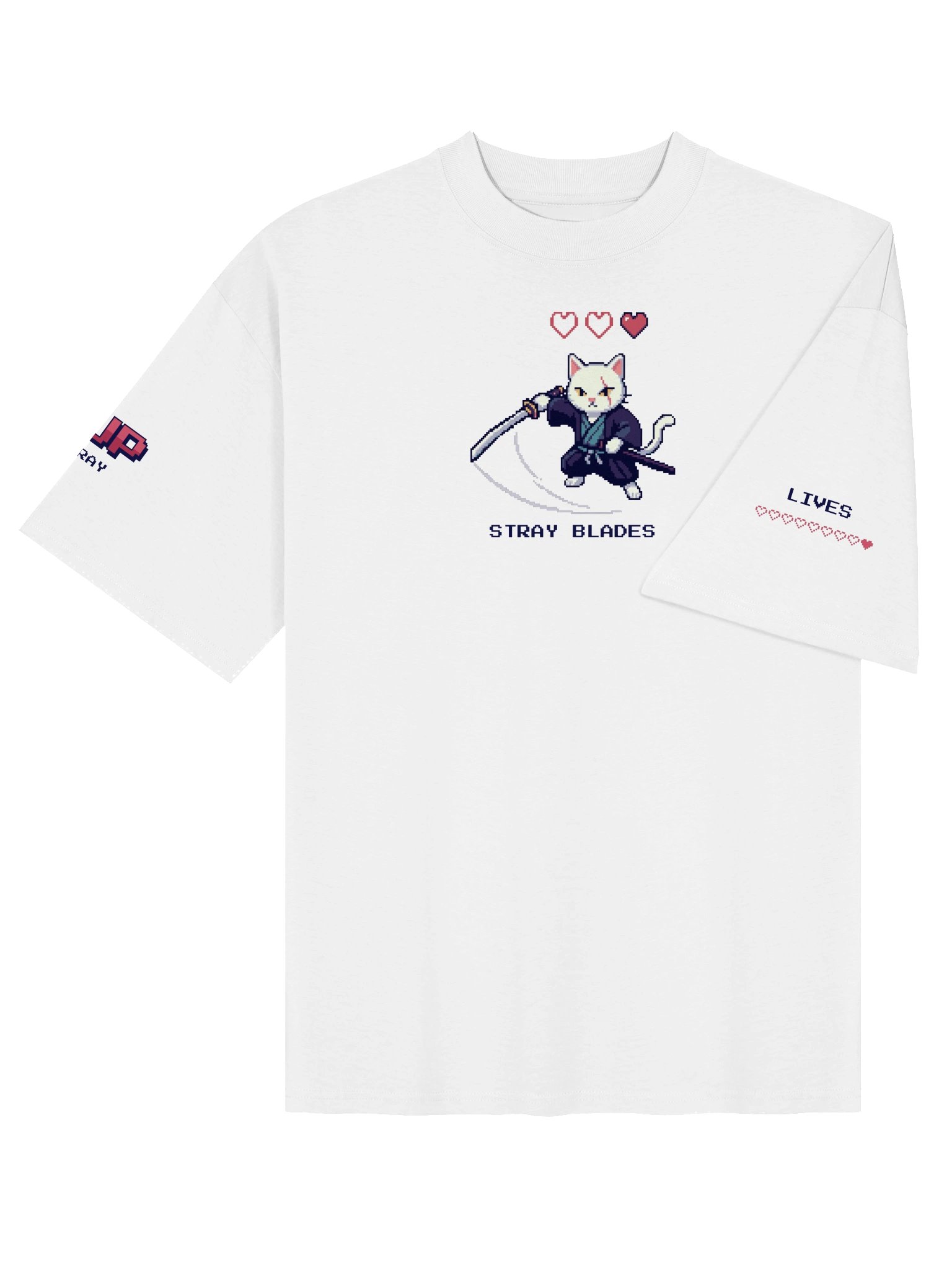 PRESS START Pixel Tee — White product image (4)