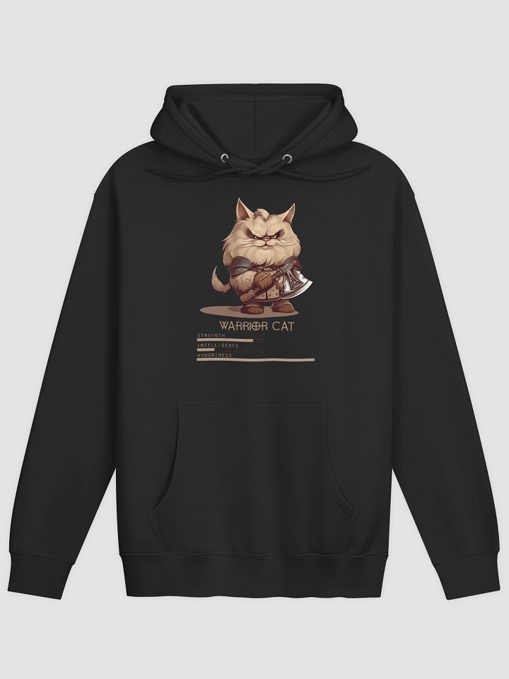 RPG Warrior Cat unisex medium-heavy fleece lined hoodie for gamers and cat lovers product image (2)