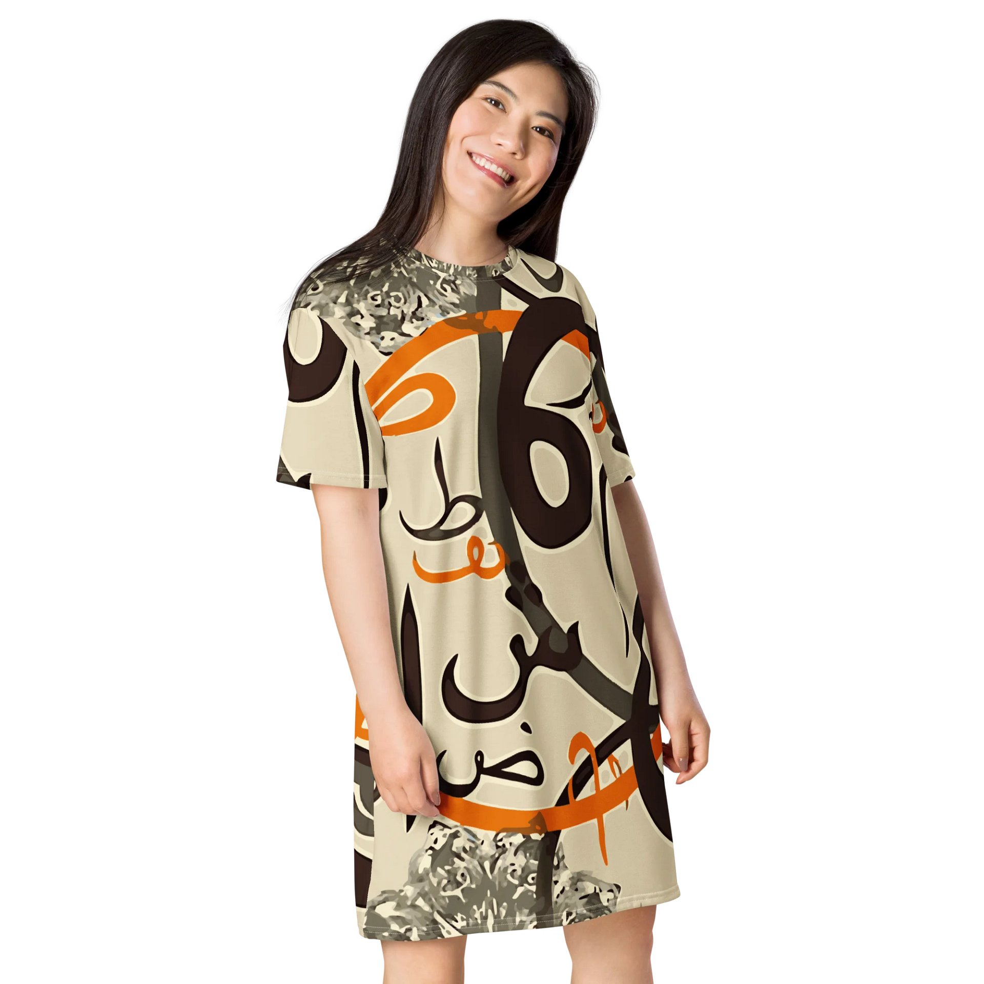Arabic Calligraphy Fusion T-Shirt Dress product image (4)