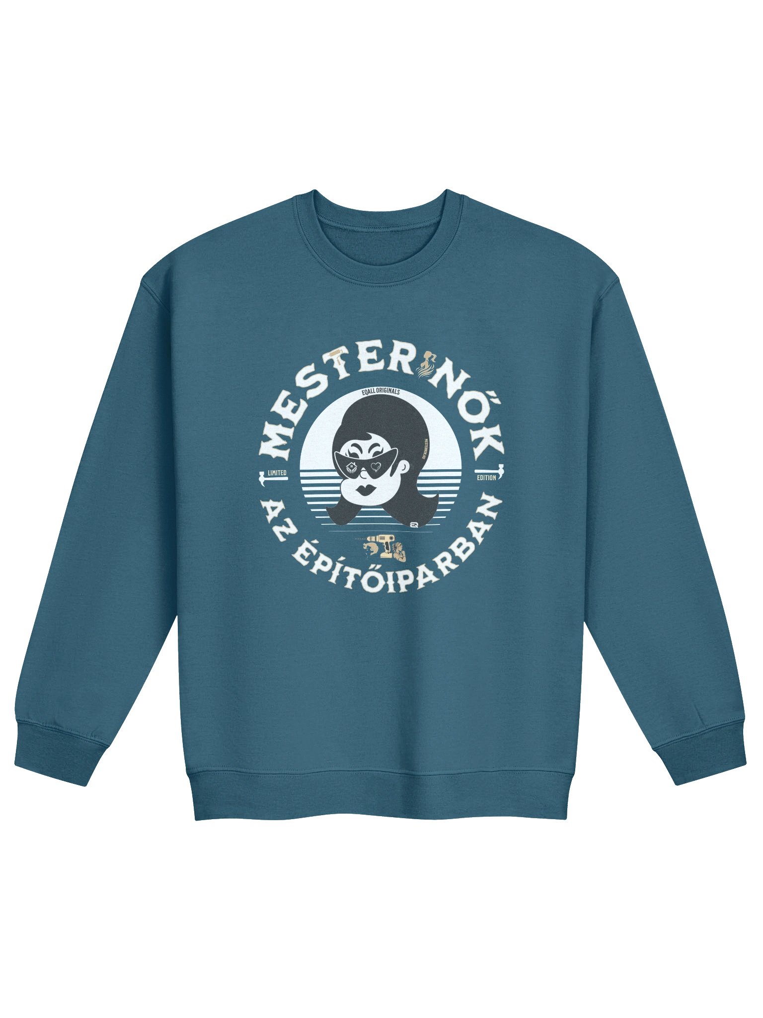 Laza Mesternő Retro Vibe_Unisex Gildan Pulcsi_EQALL.hu® Originals_Fek - Feh / Bézs product image (10)