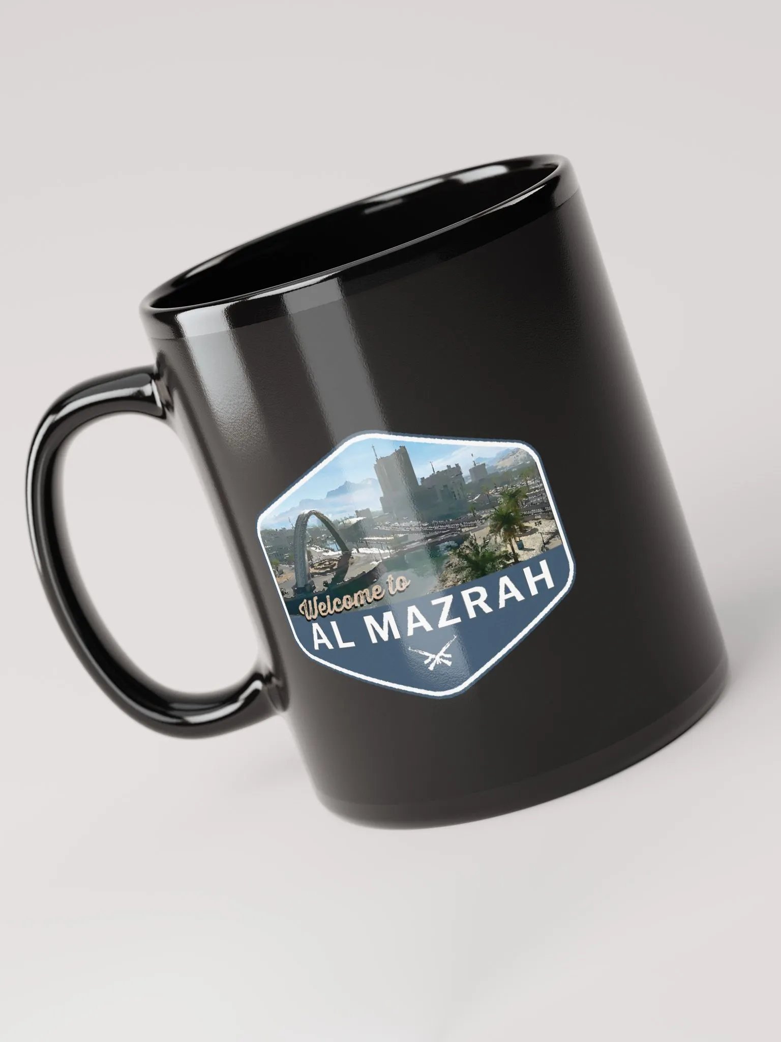 Welcome to Al Mazrah Mug, Black product image (3)