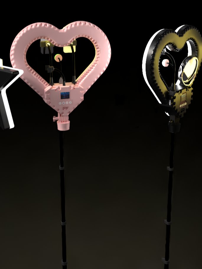 Personalised HEART Shape RINGLIGHT, Love Shape, Dressing Mirror, 360 Degree, 20inch, LED product image (4)