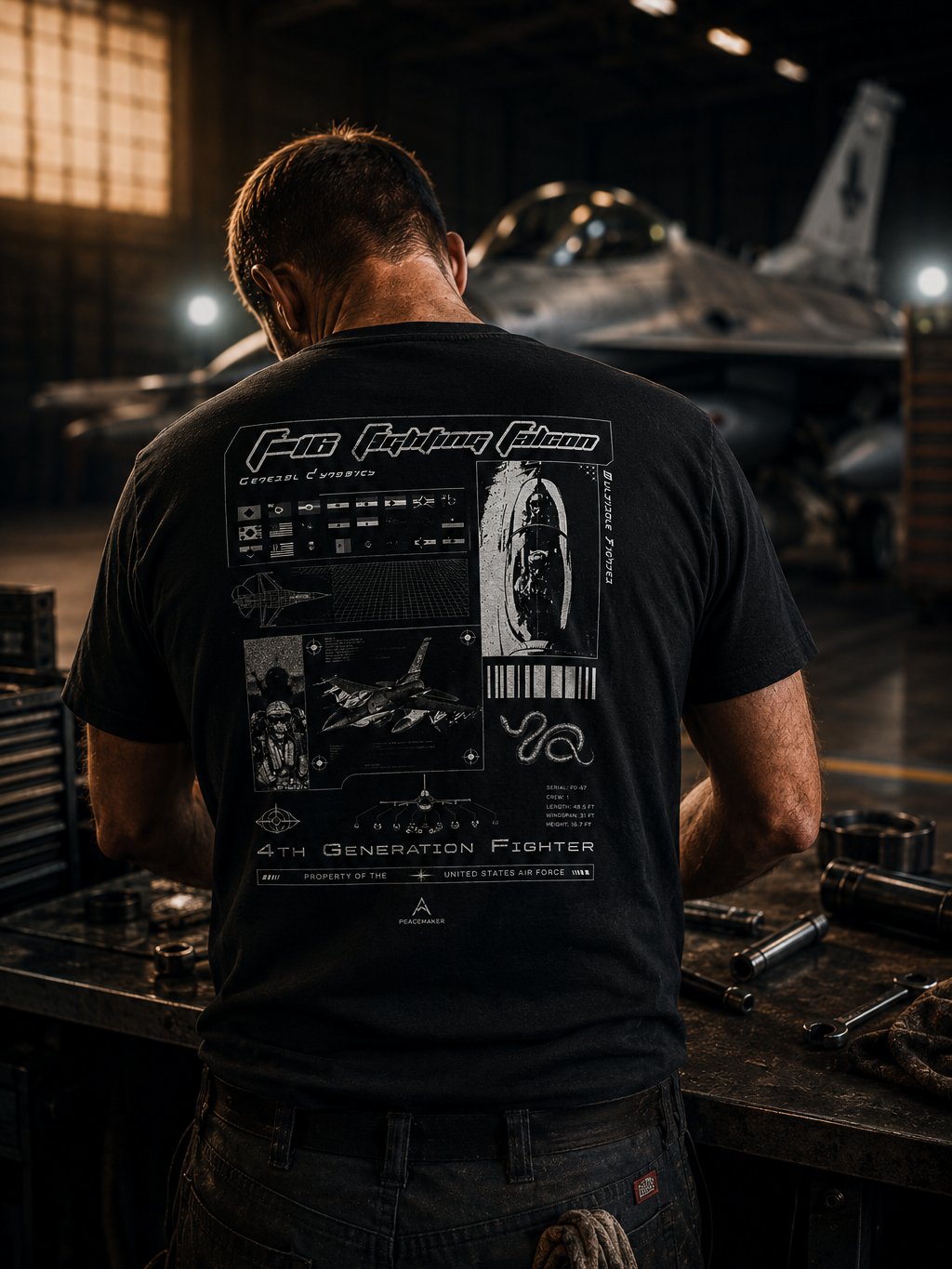 F-16 T-Shirt (black) product image (1)