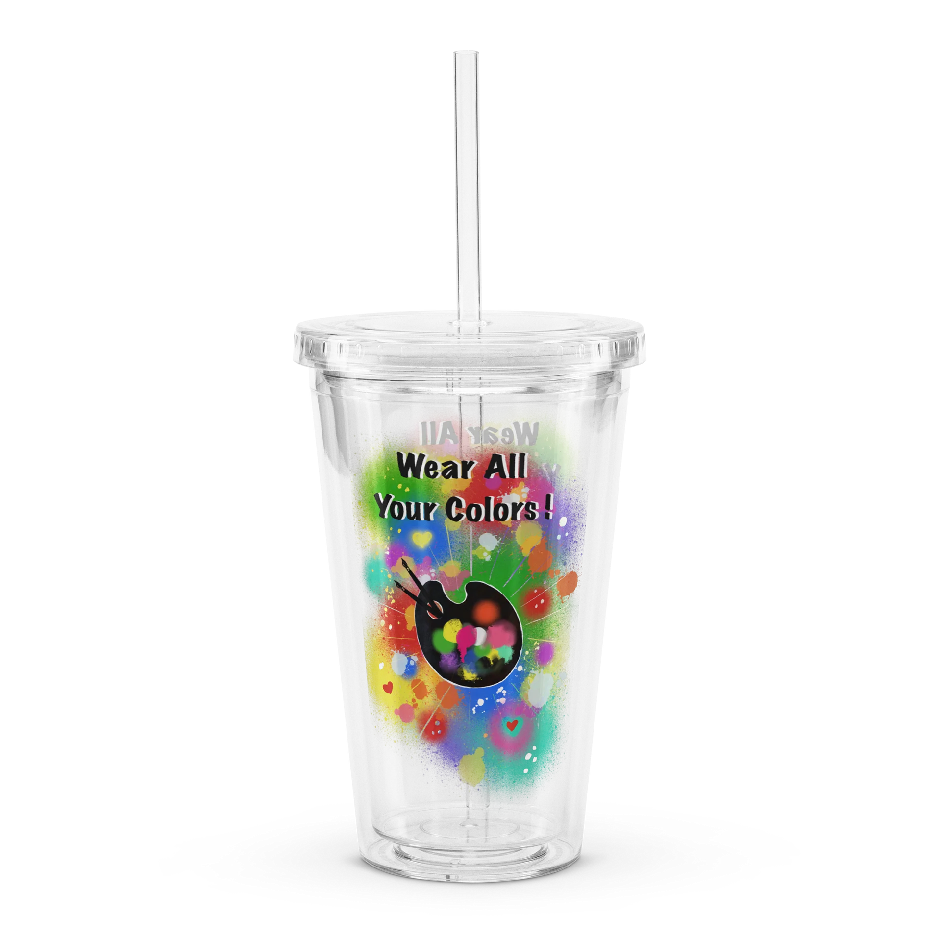 Clear 16 oz Tumbler 'Pride Colors' product image (2)
