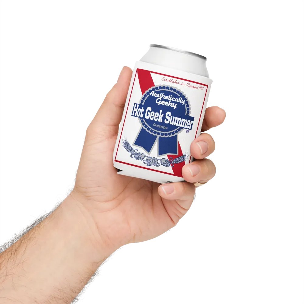 Aesthetically Geeky Hot Geek Summer Pabst Blue Ribbon Parody Drink Koozie product image (5)