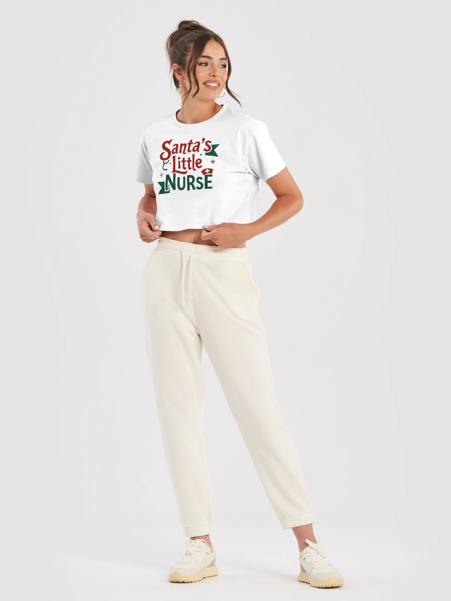 Santa's Little Nurse Women's Crop Top product image (28)