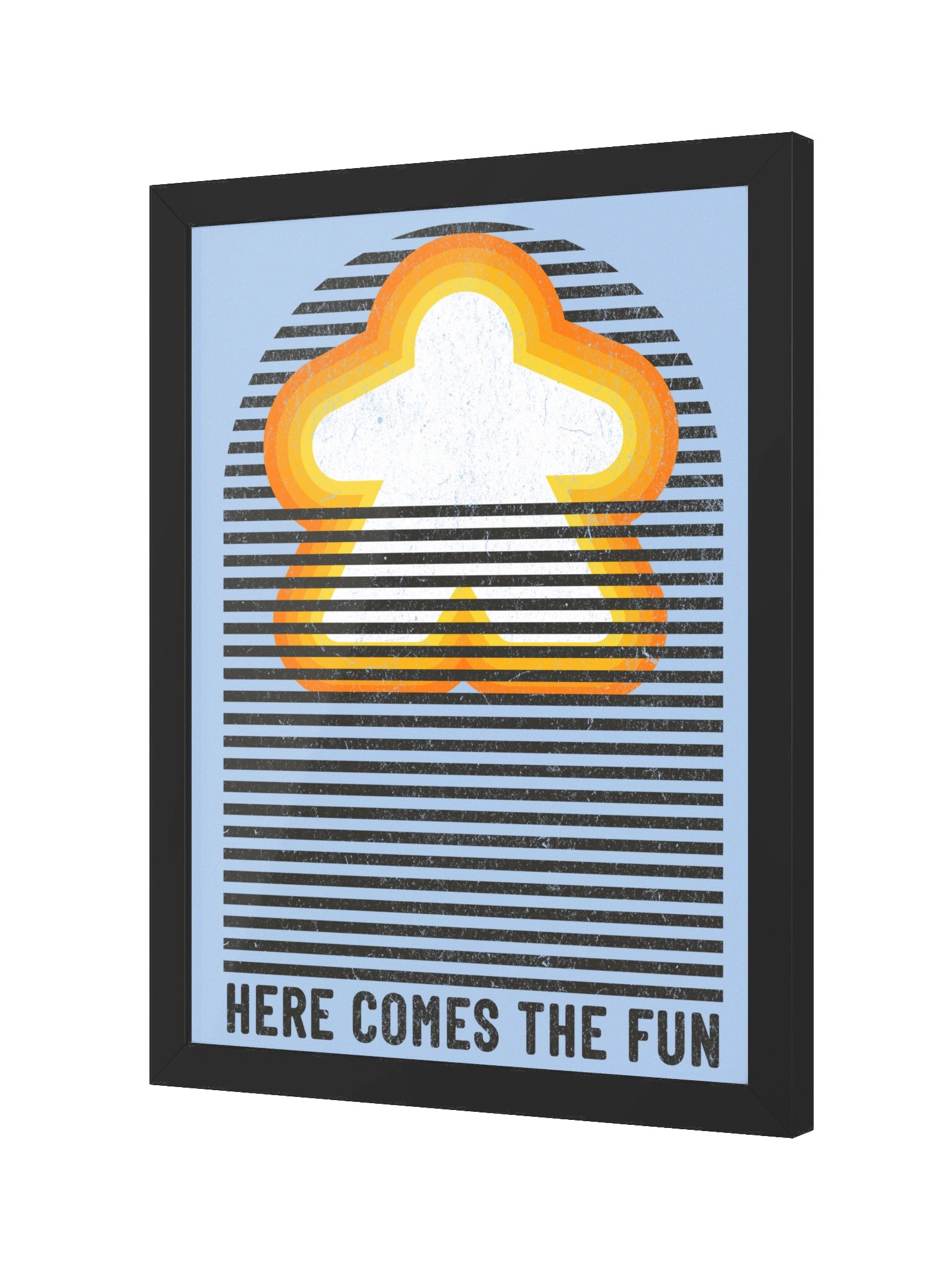 Retro Sunshine Meeple Board Game Room Poster - FRAMED product image (8)