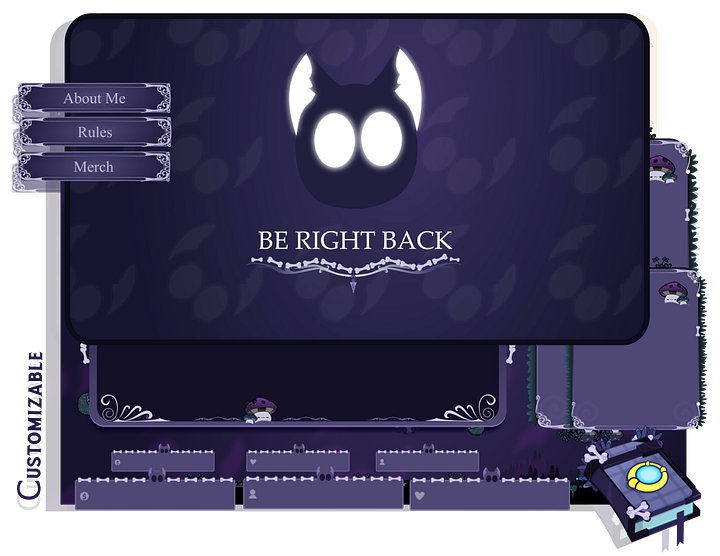 ANIMATED Twitch Stream Package Overlay, Magic stream overlay, Dark magical overlay, Halloween Spooky, Vivid Gothic Black Cat, Spooky Book product image (1)