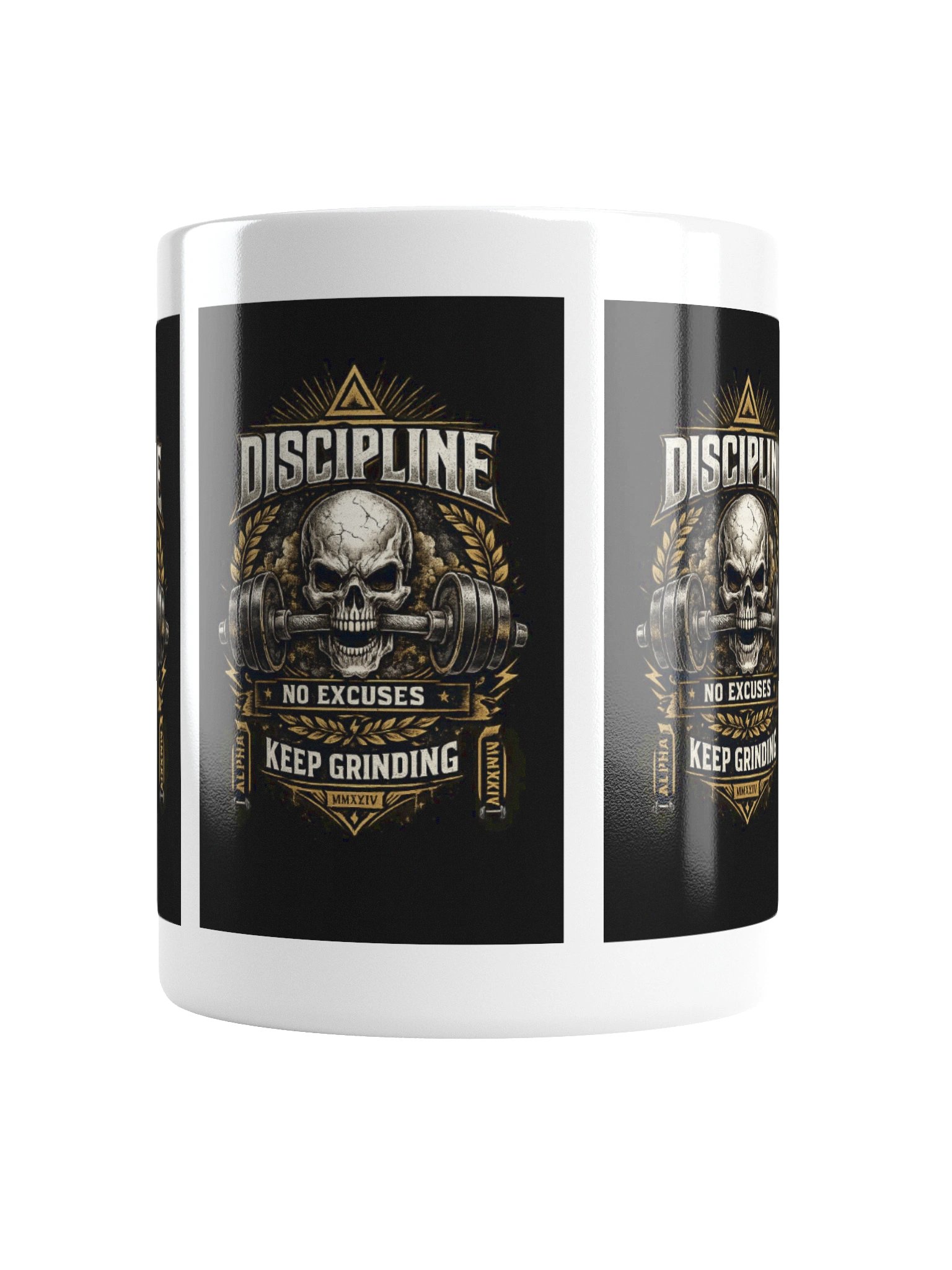 Discipline Skull Motivation Mug – Keep Grinding Coffee Cup product image (4)