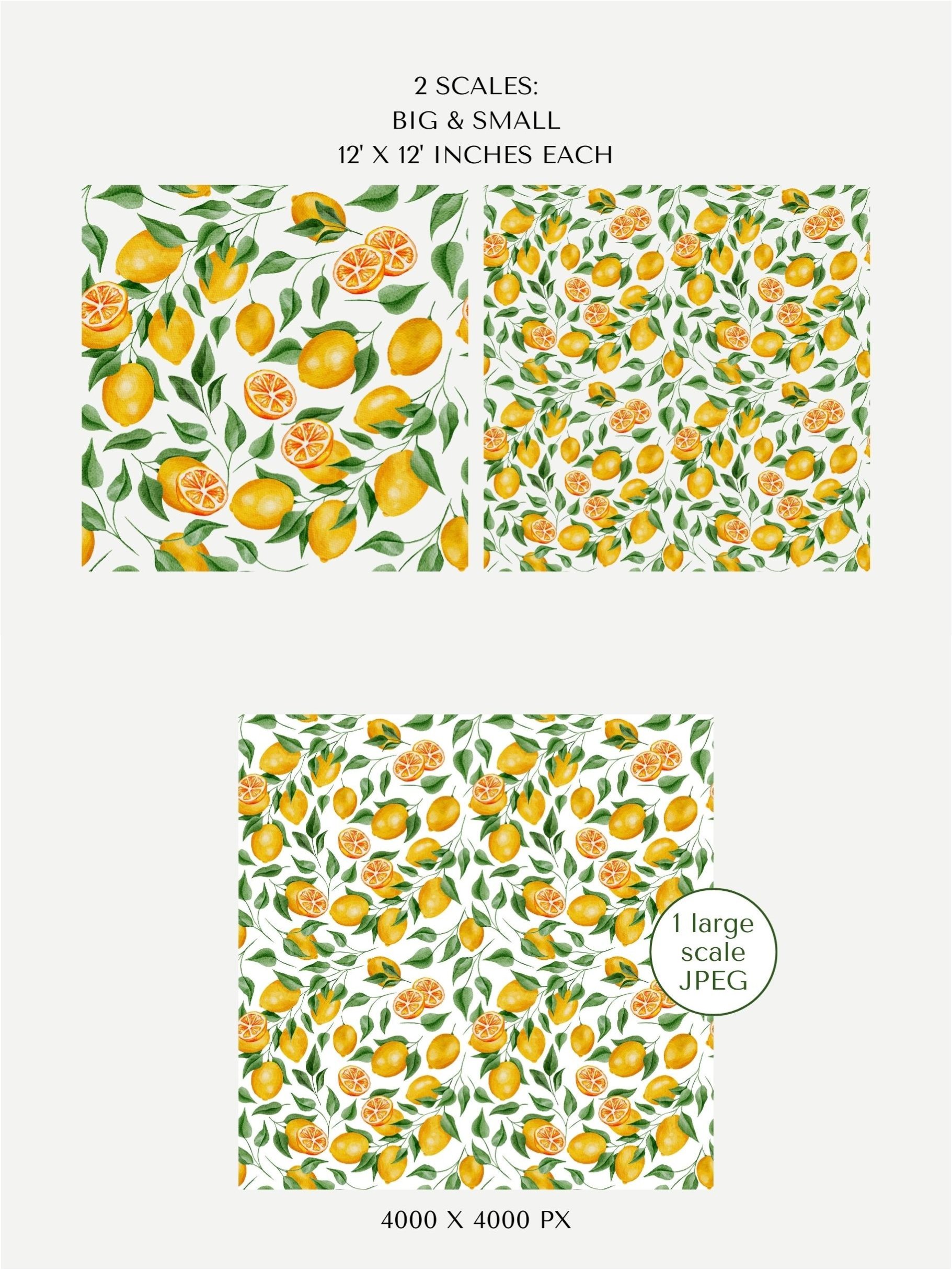 Single Lemon Seamless Pattern No4. Premium Watercolor product image (3)