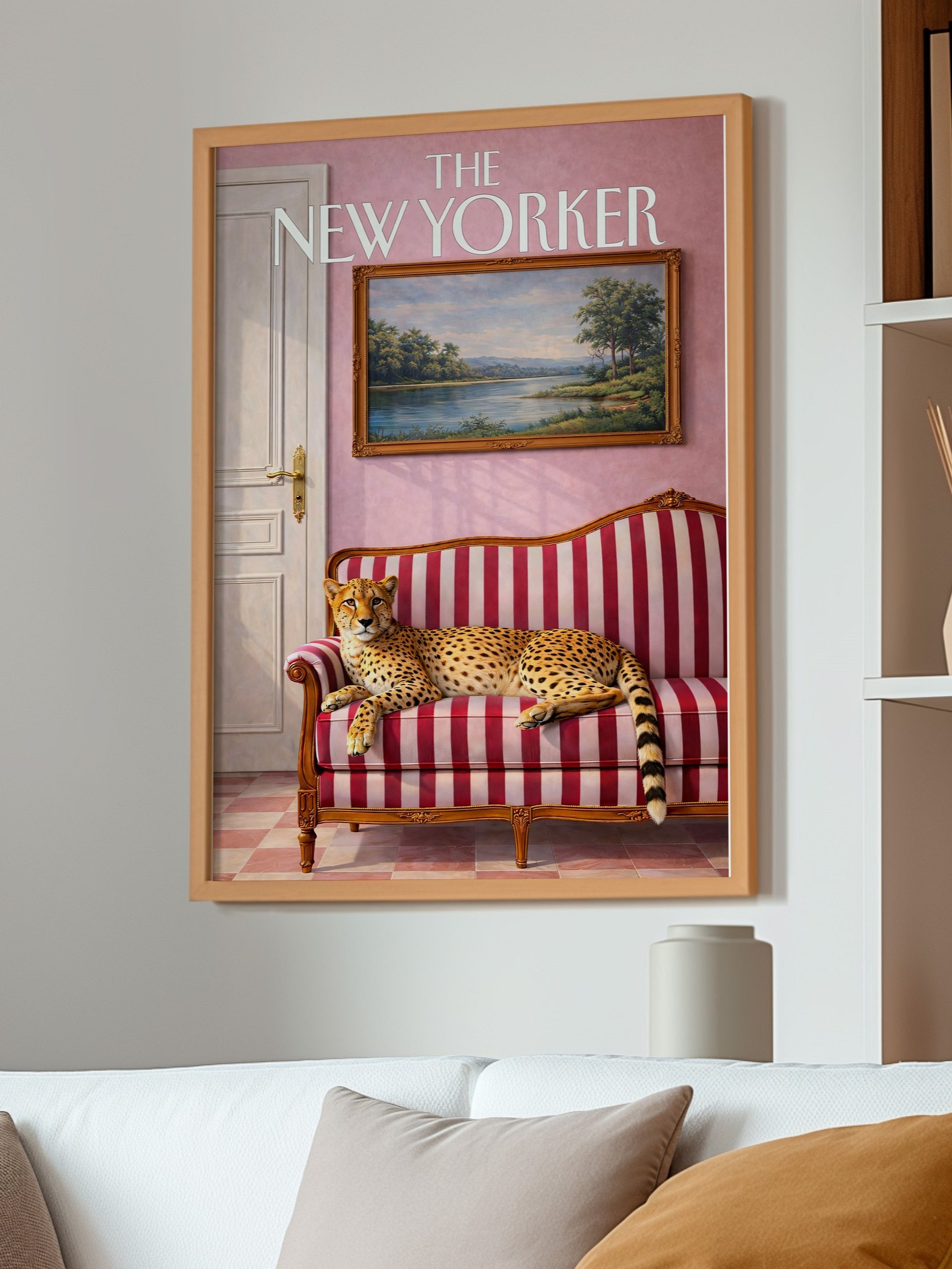 Cheetah on Sofa Wall Art-The New Yorker Style Print product image (4)