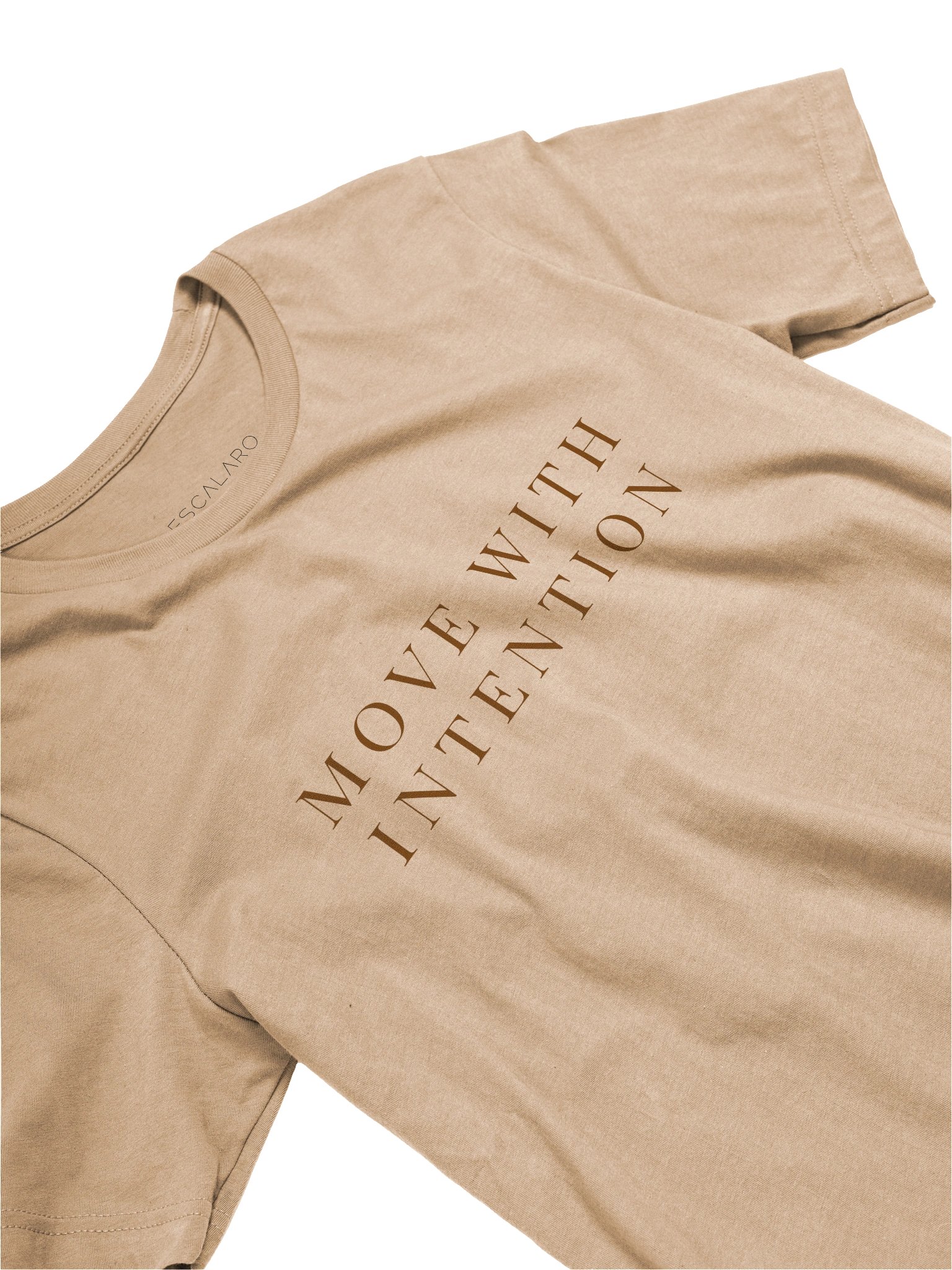 Move With Intention T-Shirt – Minimalist Statement Tee | Neutral Aesthetic Cotton Shirt product image (5)