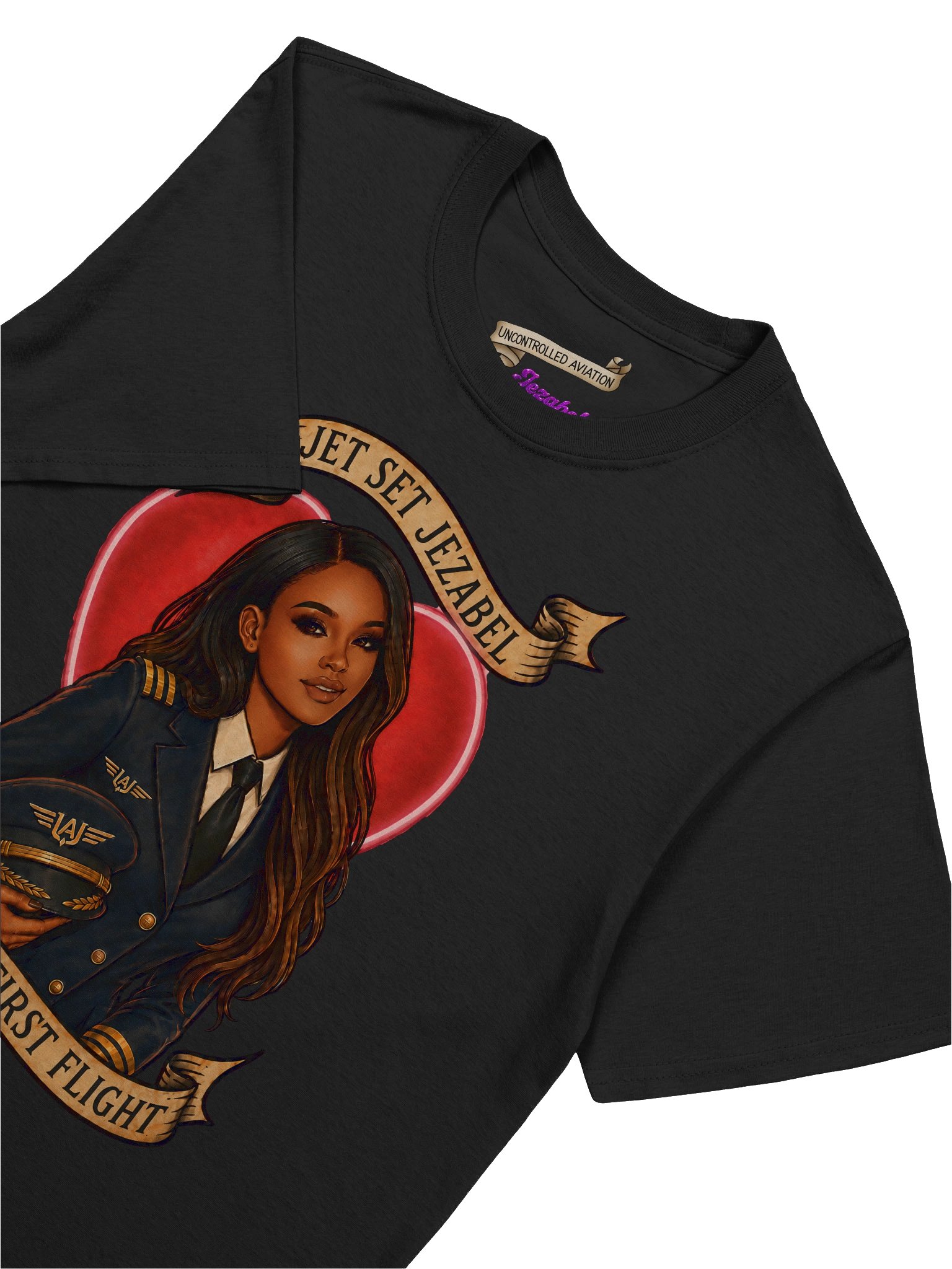 Jezabel Vessir x Uncontrolled Aviation — JET SET JEZABEL — Tee product image (7)