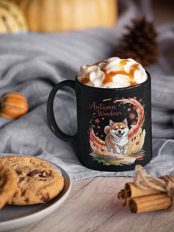 "Autumn Wanderer" Shiba Inu Mug | Cozy Fall Dog & Leaves Coffee Cup product image (1)