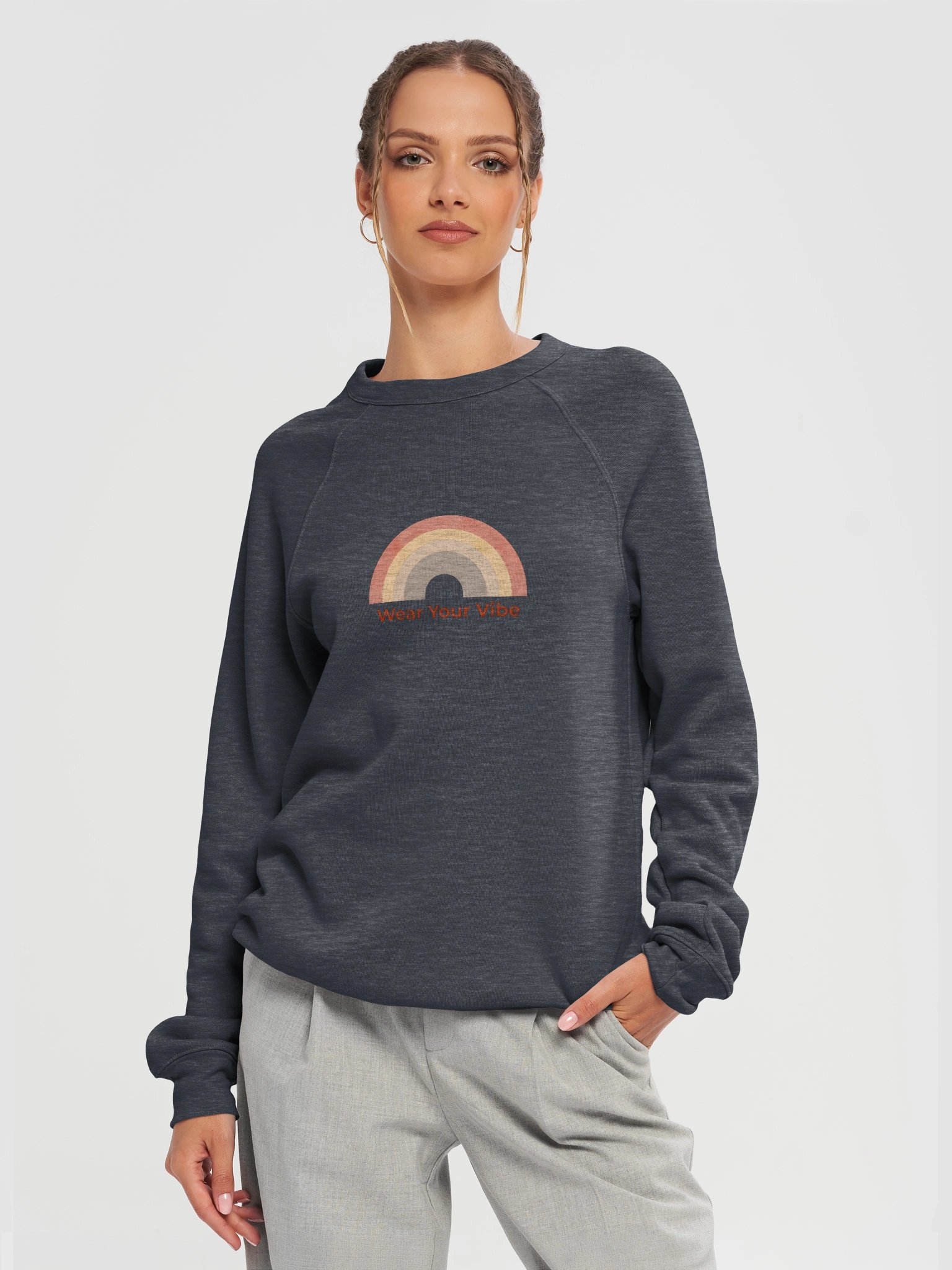 Wear Your Vibe Raglan Sweatshirt Heather product image (1)