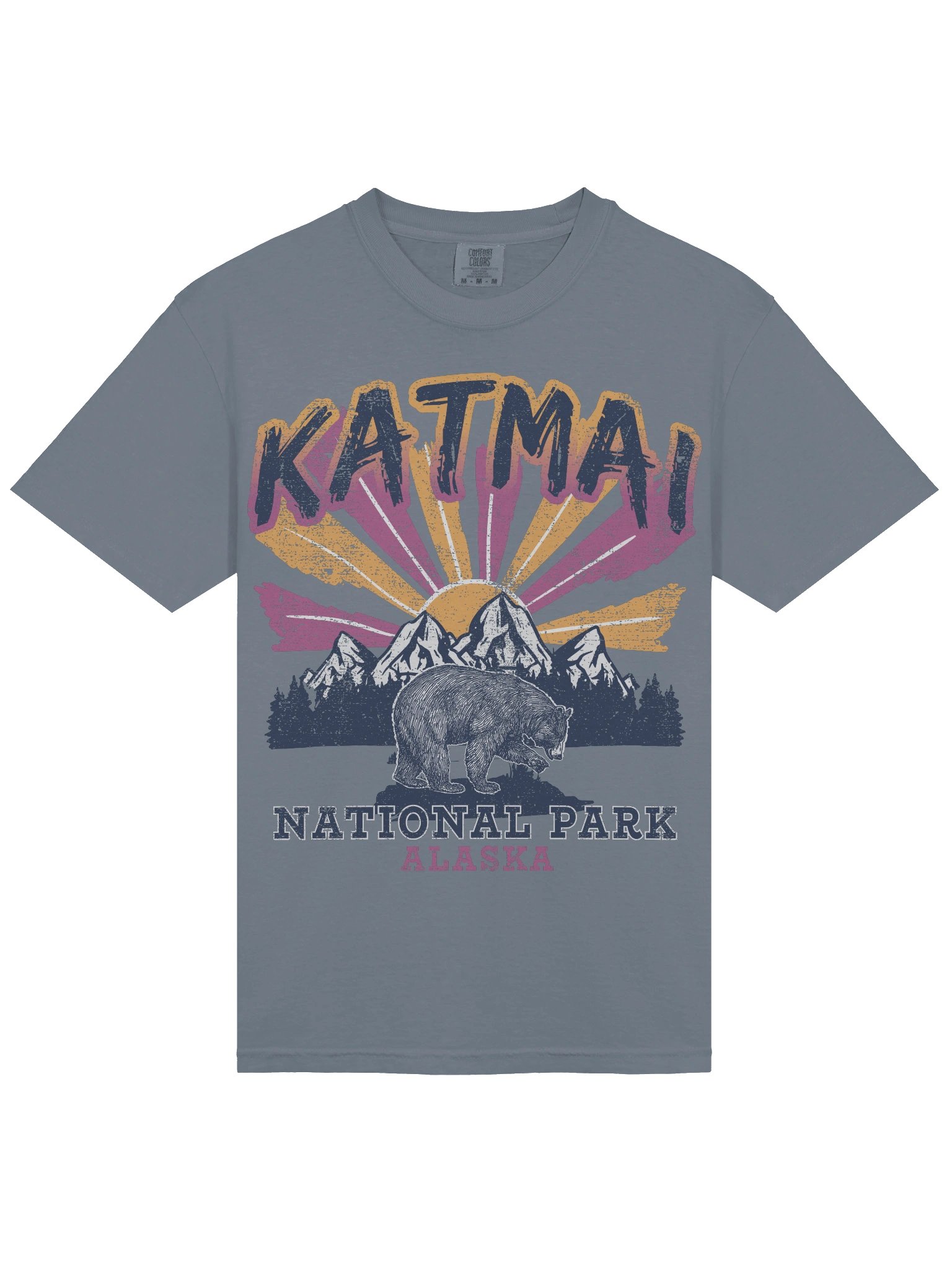 Katmai National Park Alaska Shirt – Vintage Bear Mountain Retro Sunset Travel Tee product image (7)
