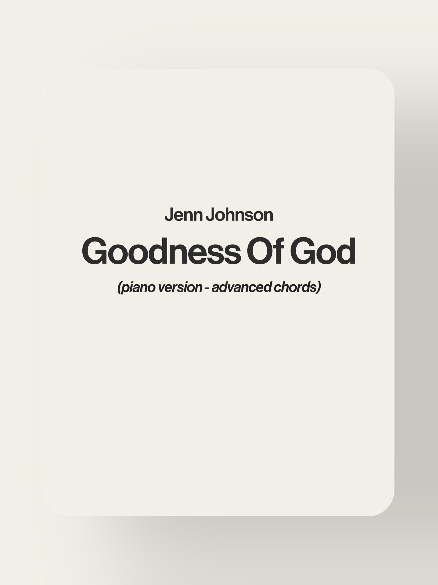 Goodness of God - Piano Worship (Advanced Chords) product image (1)